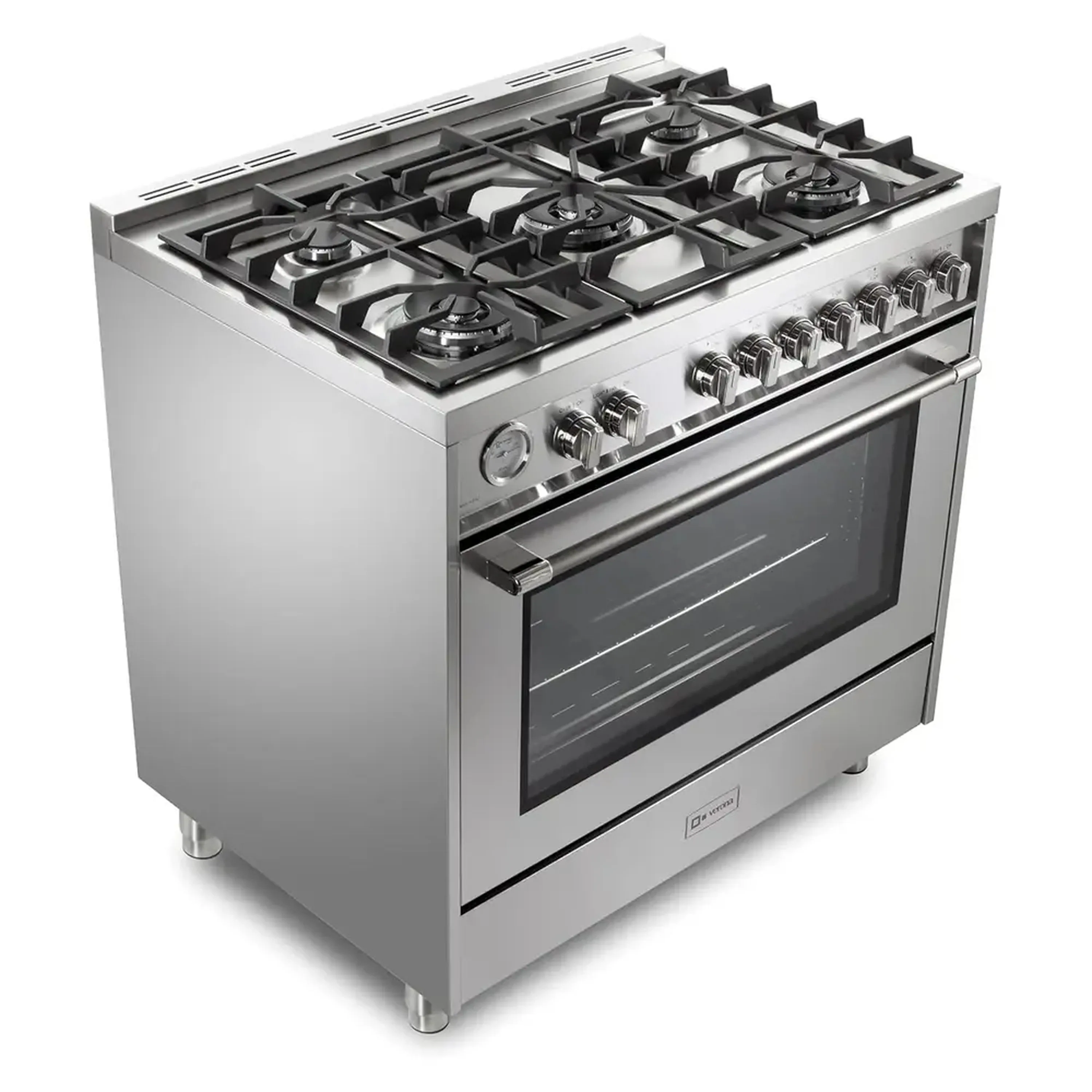Verona 2-Piece Appliance Package - 36-Inch Gas Range with 5 Sealed Burners and Under Cabinet Range Hood in Stainless Steel - Image 6