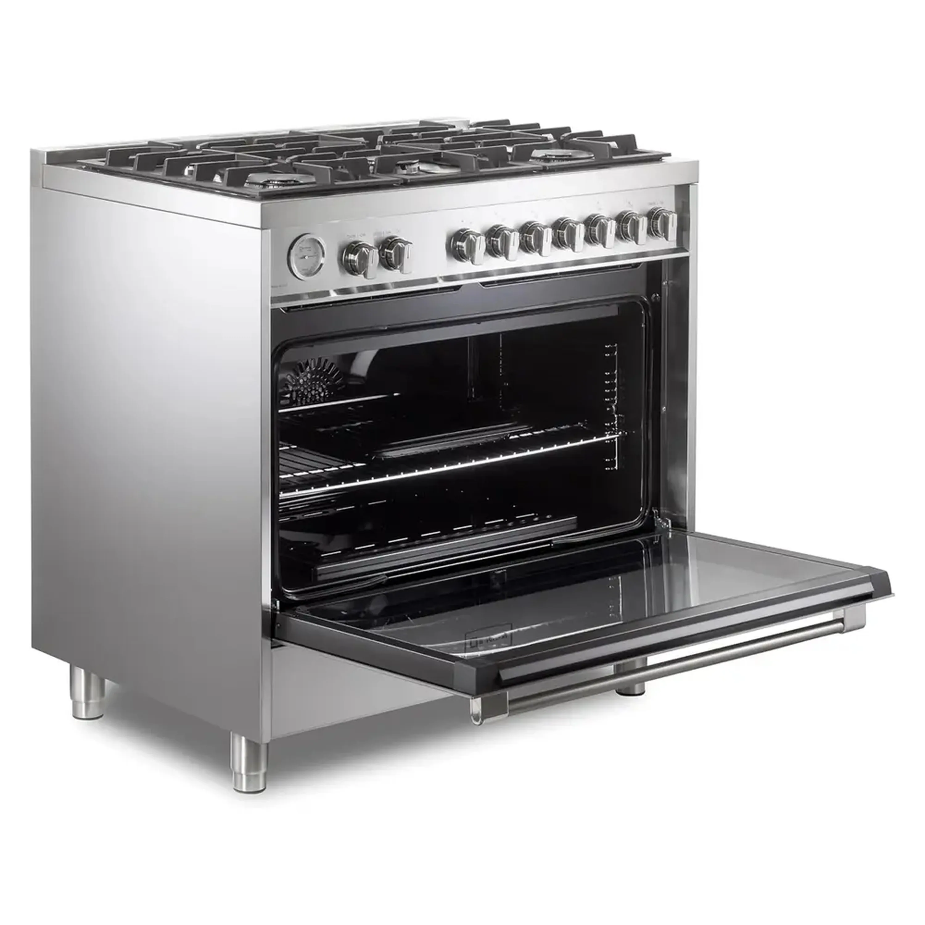 Verona 2-Piece Appliance Package - 36-Inch Gas Range with 5 Sealed Burners and Under Cabinet Range Hood in Stainless Steel - Image 7