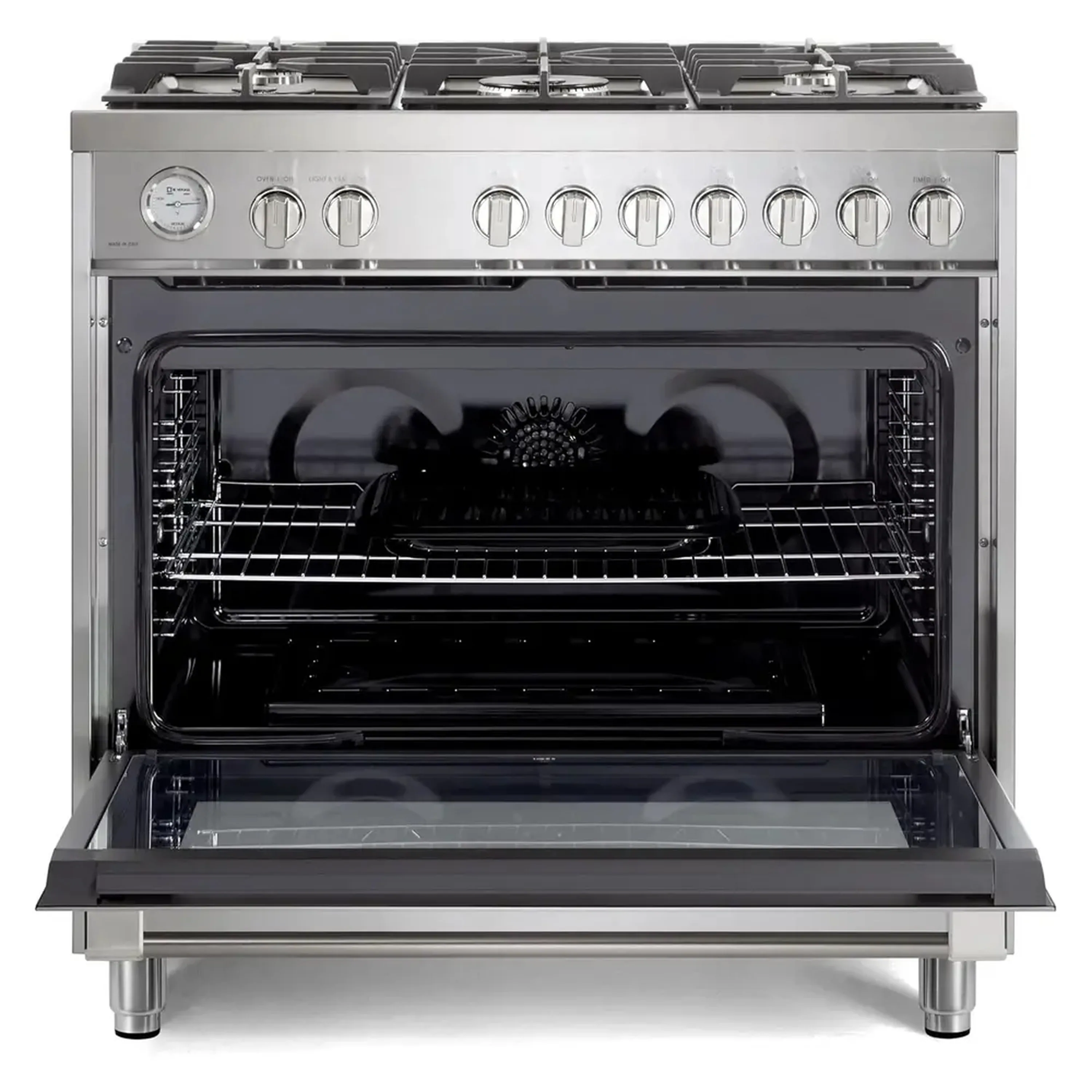 Verona 2-Piece Appliance Package - 36-Inch Gas Range with 5 Sealed Burners and Wall Mount Range Hood in Stainless Steel - Image 10