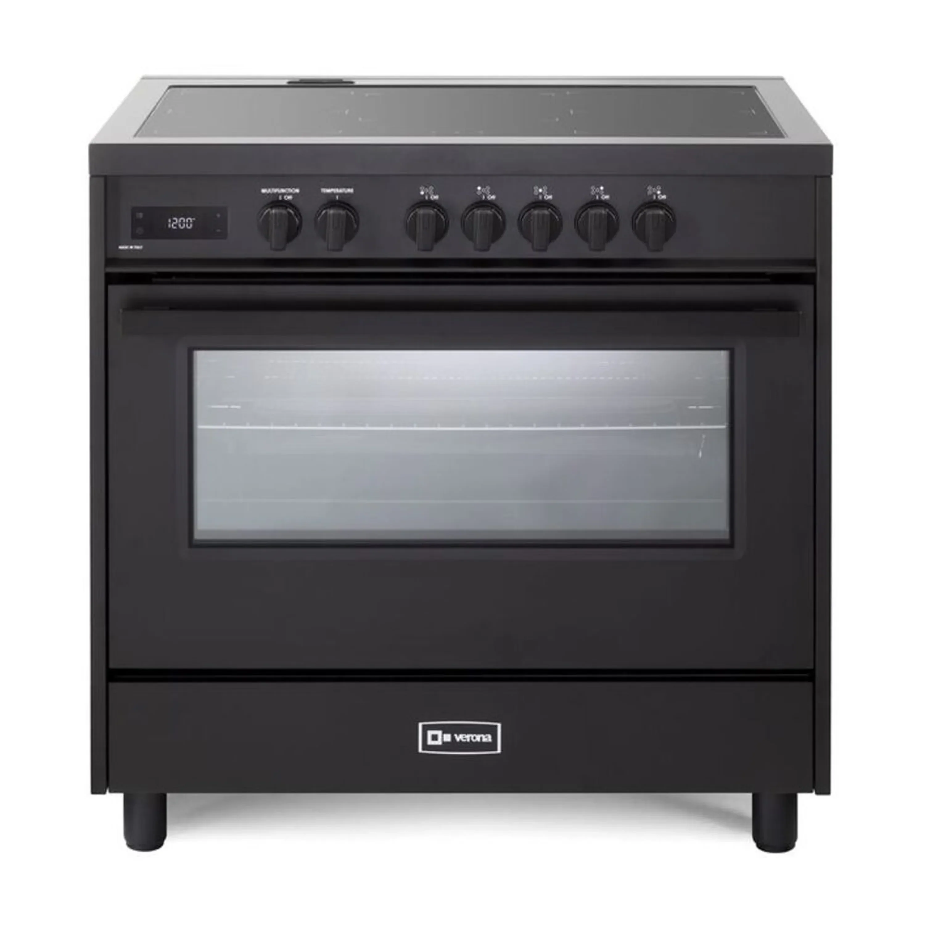 Verona 2-Piece Appliance Package - 36-Inch Induction Range with 5 Element Burners and Wall Mount Range Hood in Black - Image 2