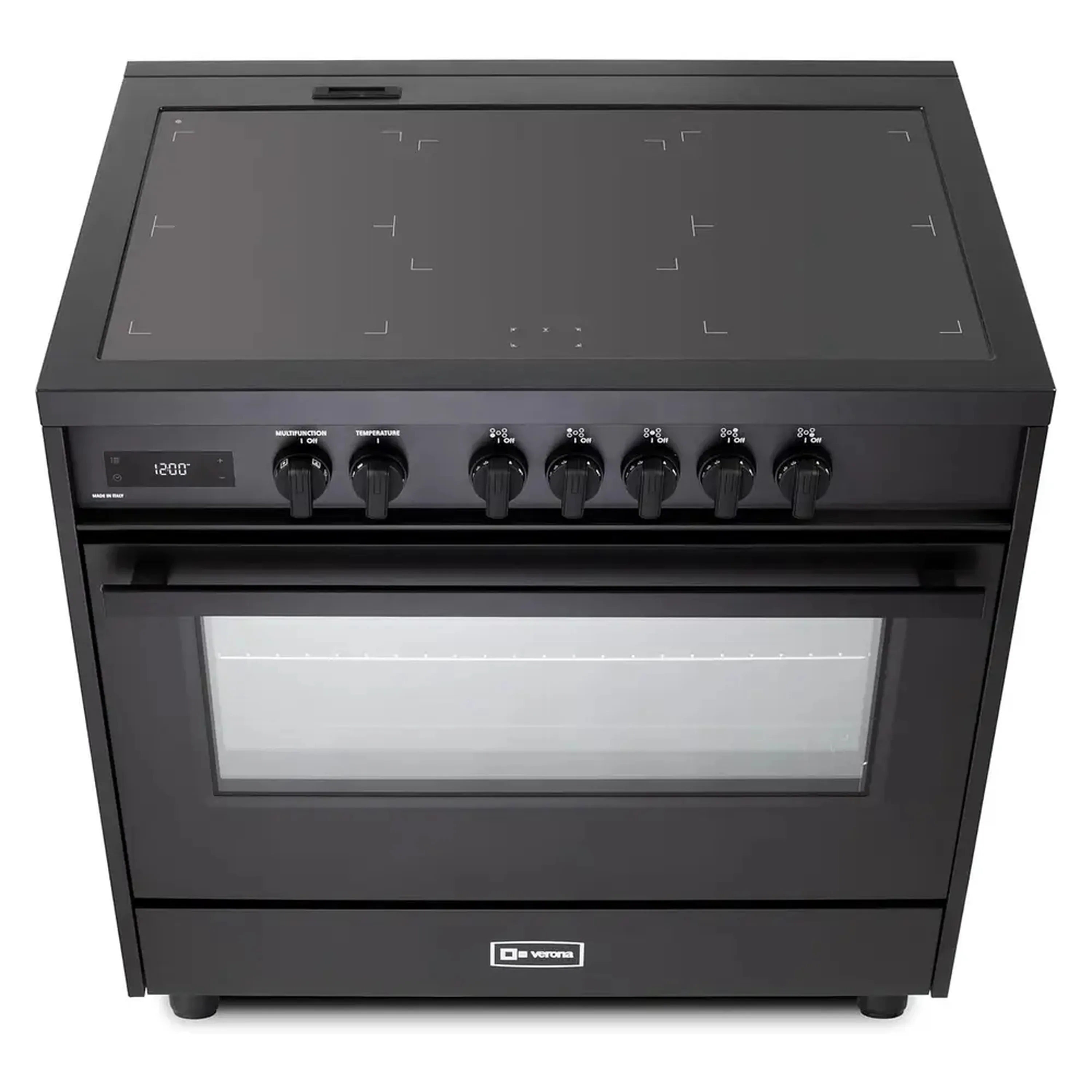 Verona 2-Piece Appliance Package - 36-Inch Induction Range with 5 Element Burners and Wall Mount Range Hood in Black - Image 3