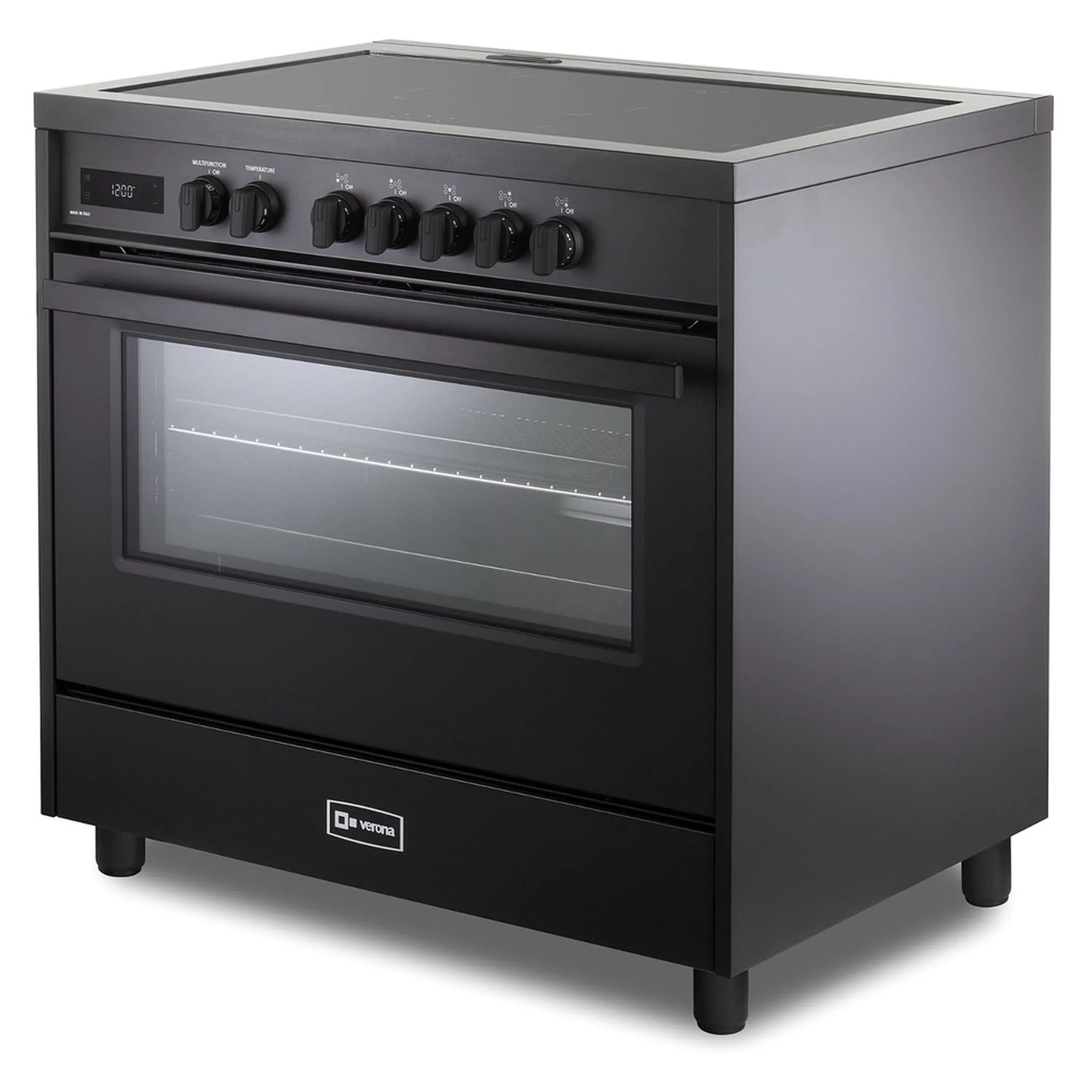 Verona 2-Piece Appliance Package - 36-Inch Induction Range with 5 Element Burners and Wall Mount Range Hood in Black - Image 6