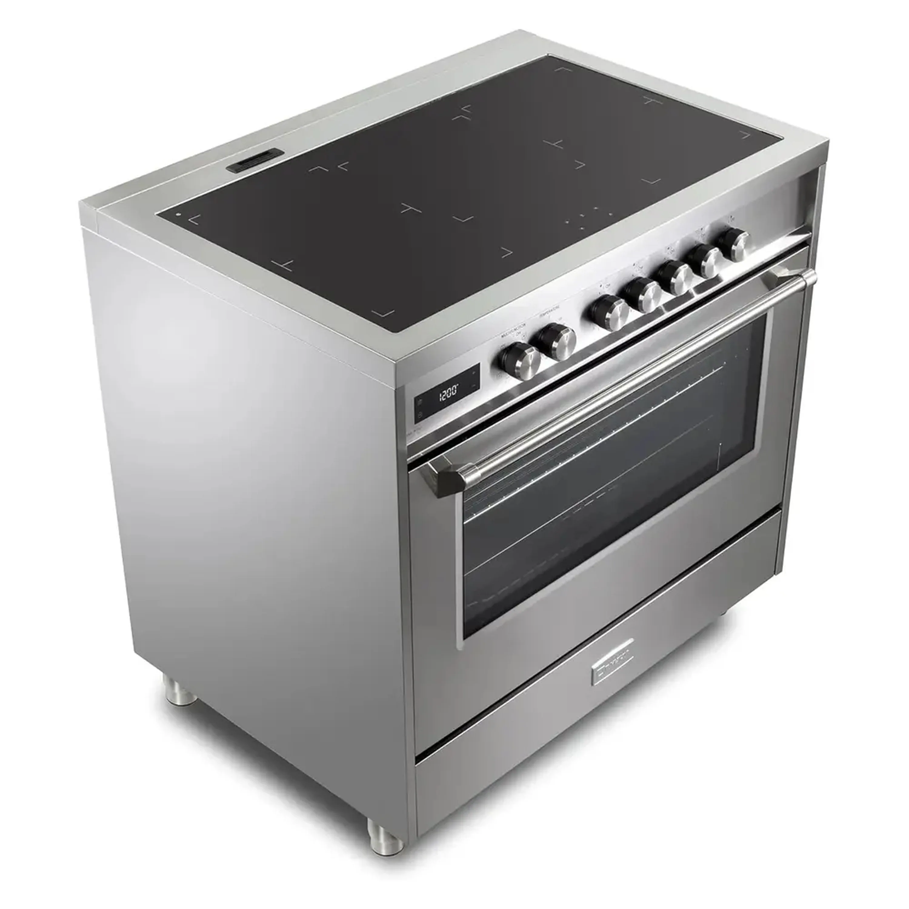 Verona 2-Piece Appliance Package - 36-Inch Induction Range with 5 Element Burners and Wall Mount Range Hood in Stainless Steel - Image 4