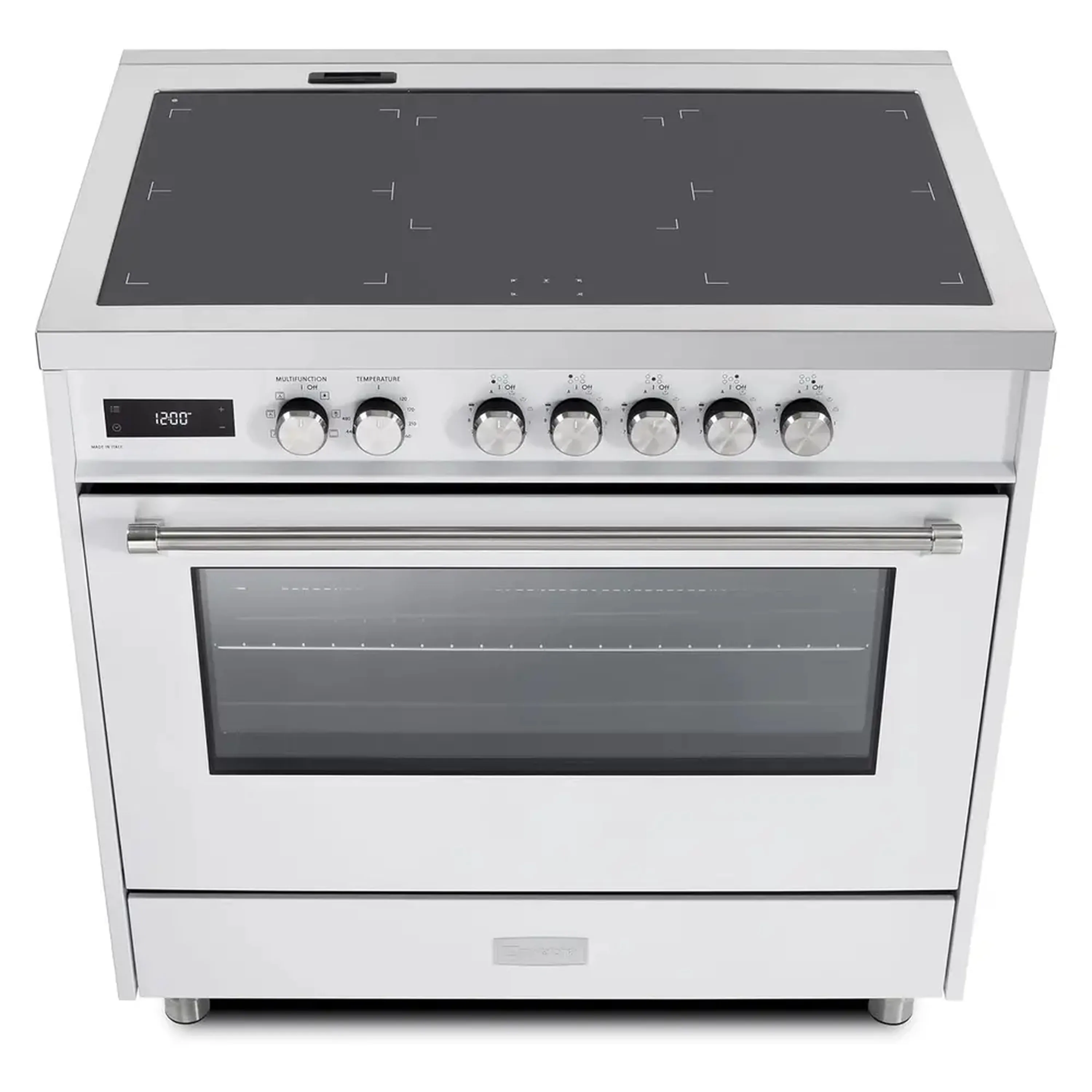 Verona 2-Piece Appliance Package - 36-Induction Range with 5 Element Burners and Wall Mount Range Hood in White - Image 3