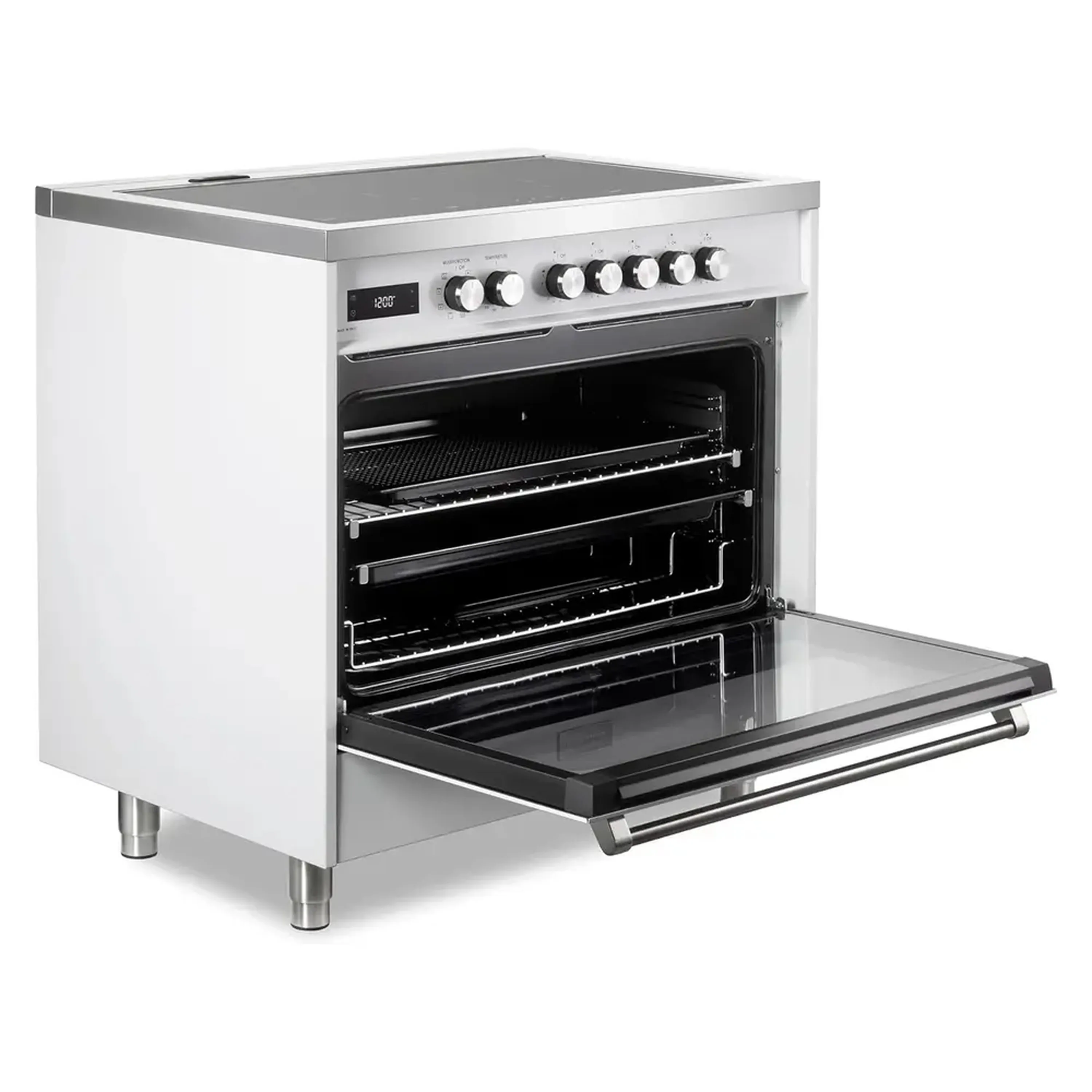 Verona 2-Piece Appliance Package - 36-Induction Range with 5 Element Burners and Wall Mount Range Hood in White - Image 5
