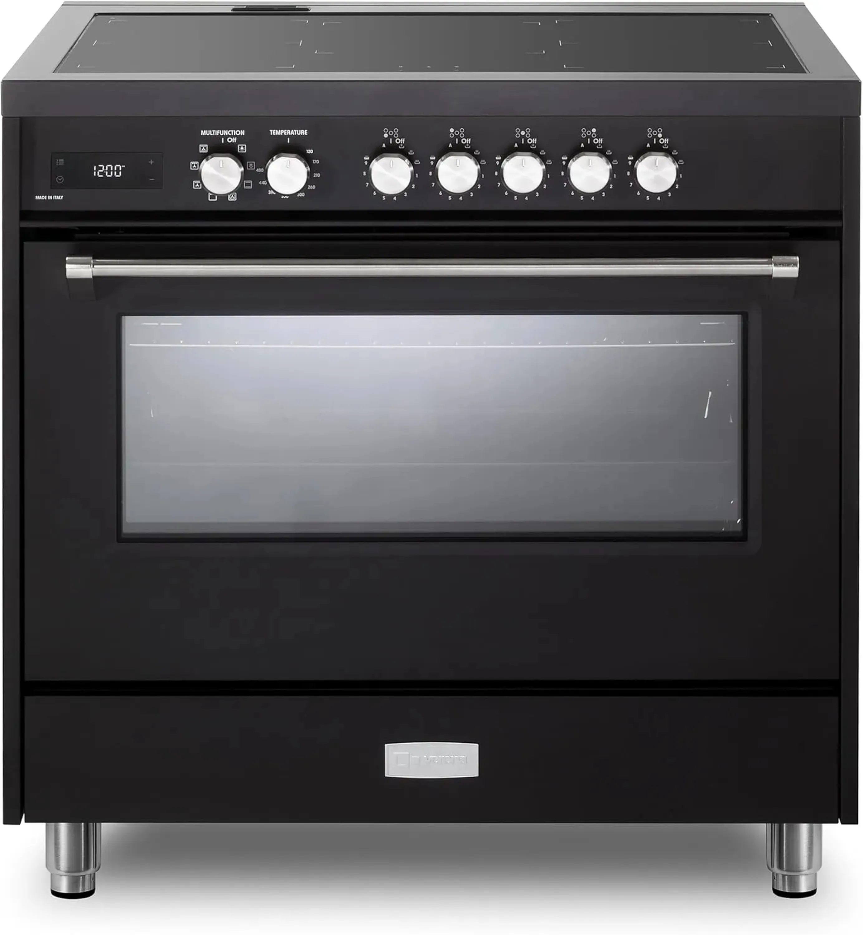 Verona 2-Piece Appliance Package - 36-Induction Range with 5 Element Burners and Wall Mount Range Hood in Black - Image 2
