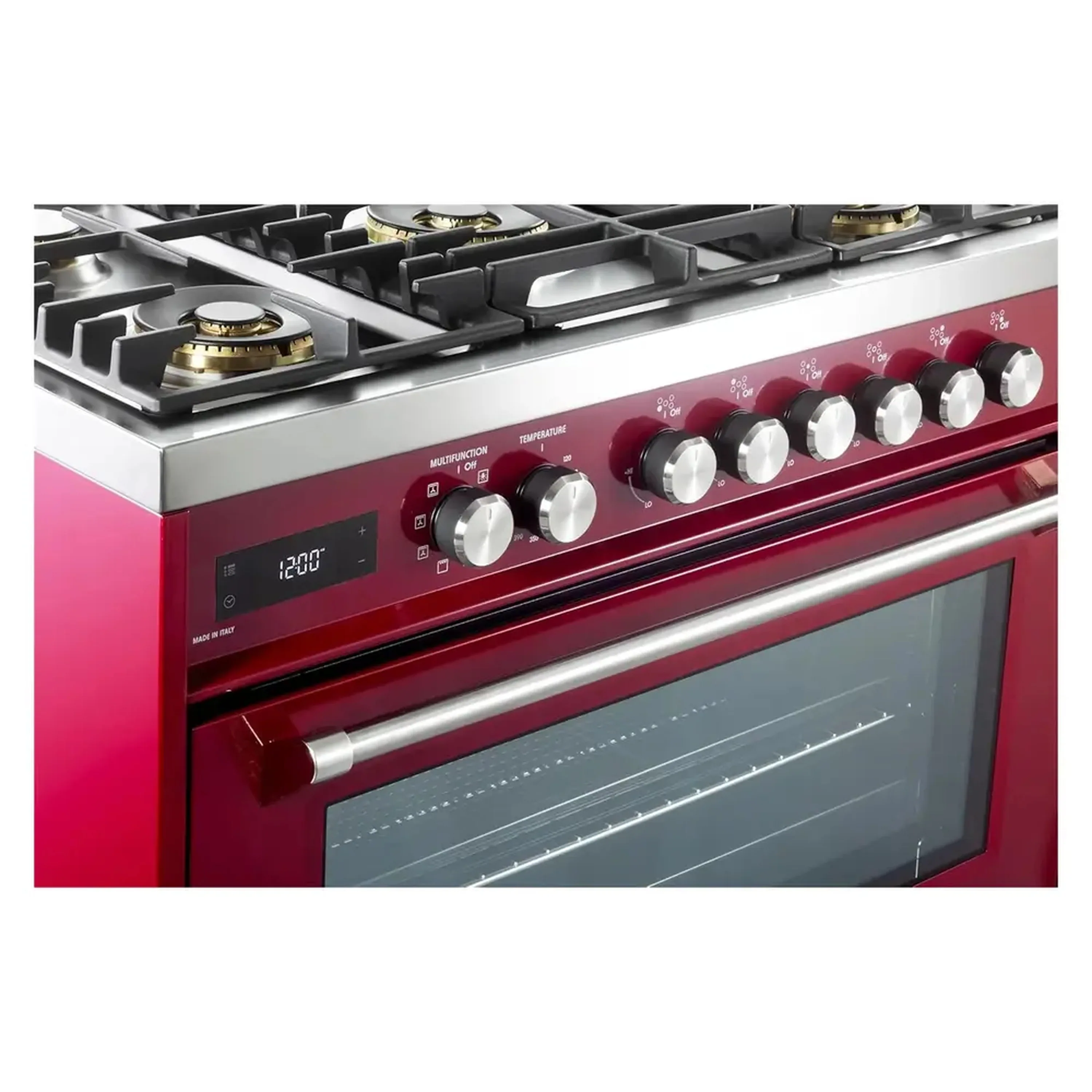 Verona Ultima 36-Inch Dual Fuel Range with 5 Sealed Burners in Burgundy (VUFSGE365BU) - Image 6