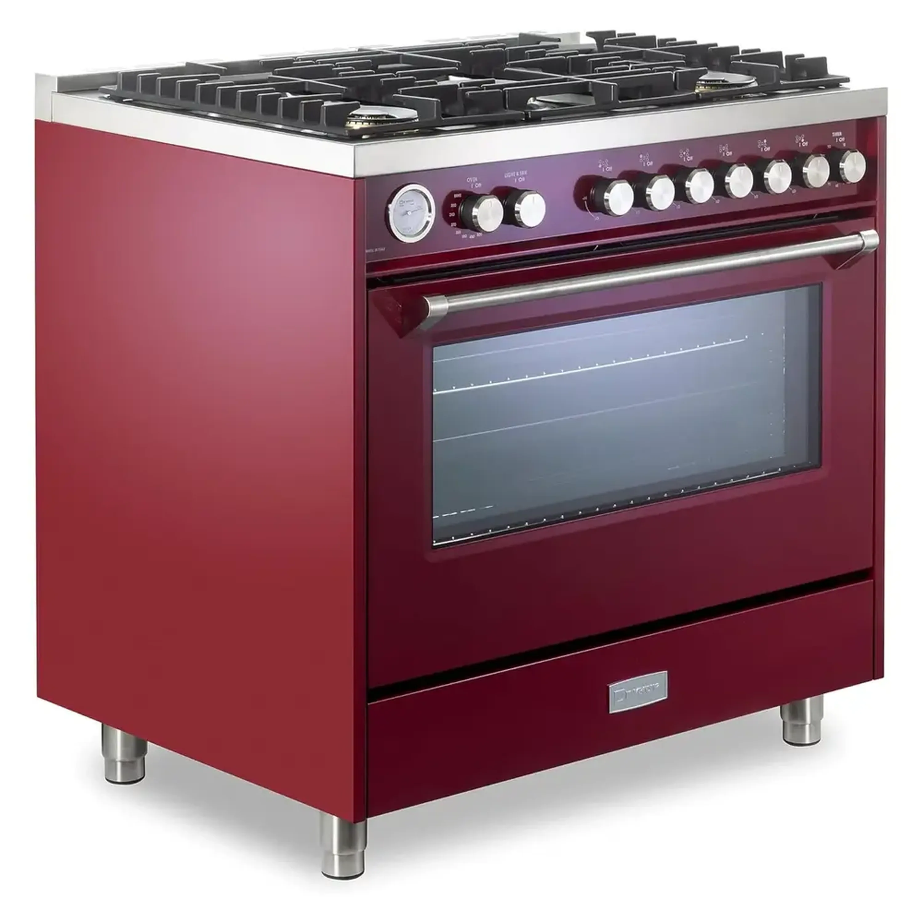 Verona Ultima 36-Inch Gas Range with 5 Sealed Burners in Burgundy (VUFSGG365BU) - Image 3