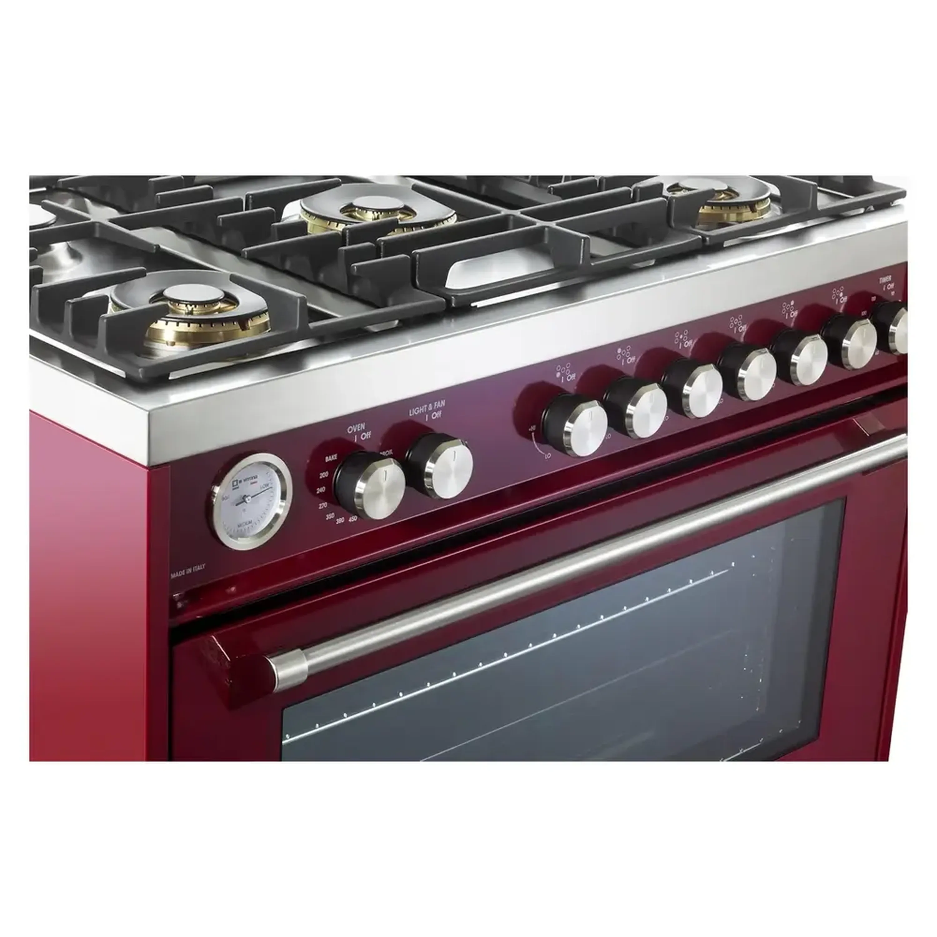 Verona Ultima 36-Inch Gas Range with 5 Sealed Burners in Burgundy (VUFSGG365BU) - Image 8