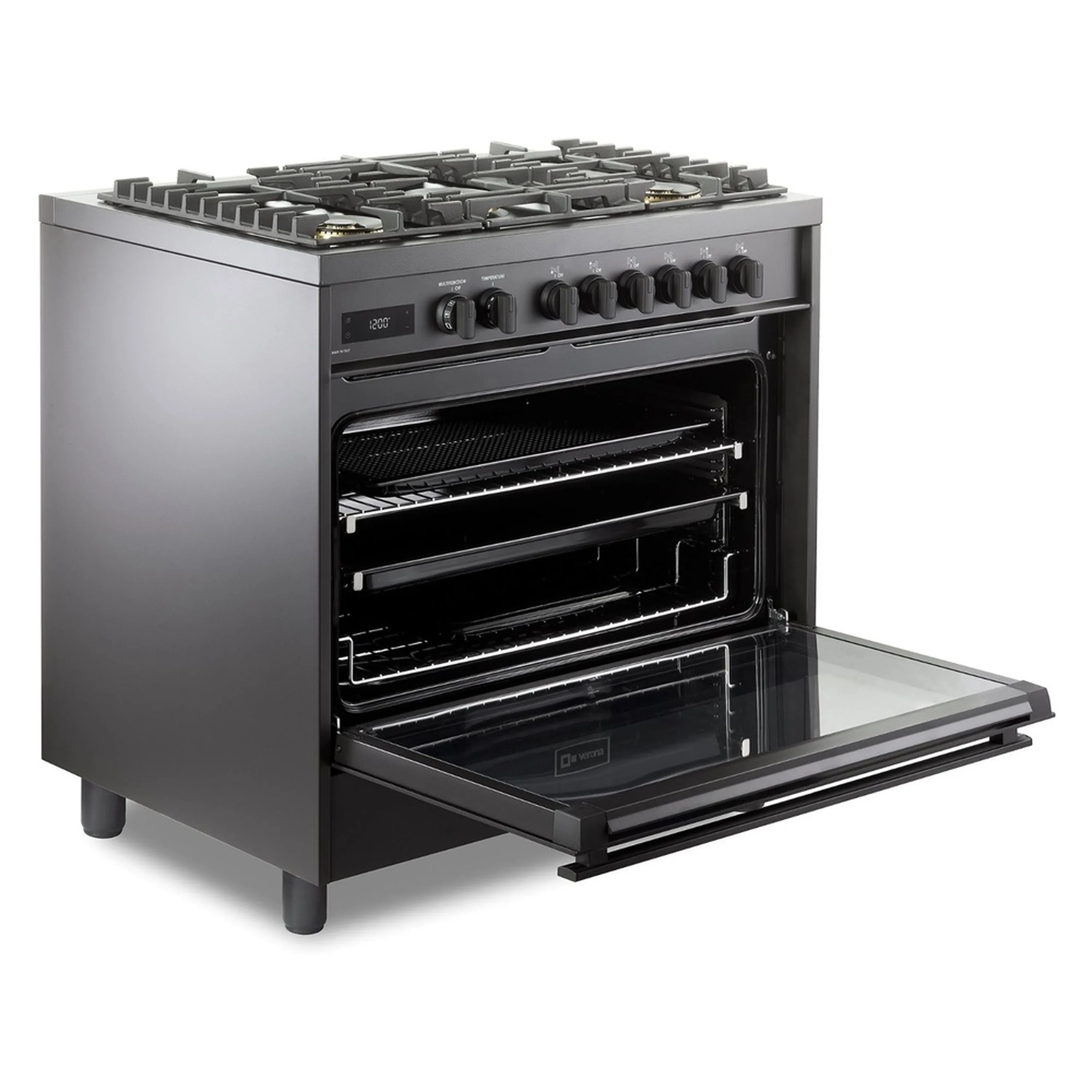 Verona Ultima 36-Inch Dual Fuel Range with 5 Sealed Burners in Matte Black (VMFSGE365EE) - Image 8