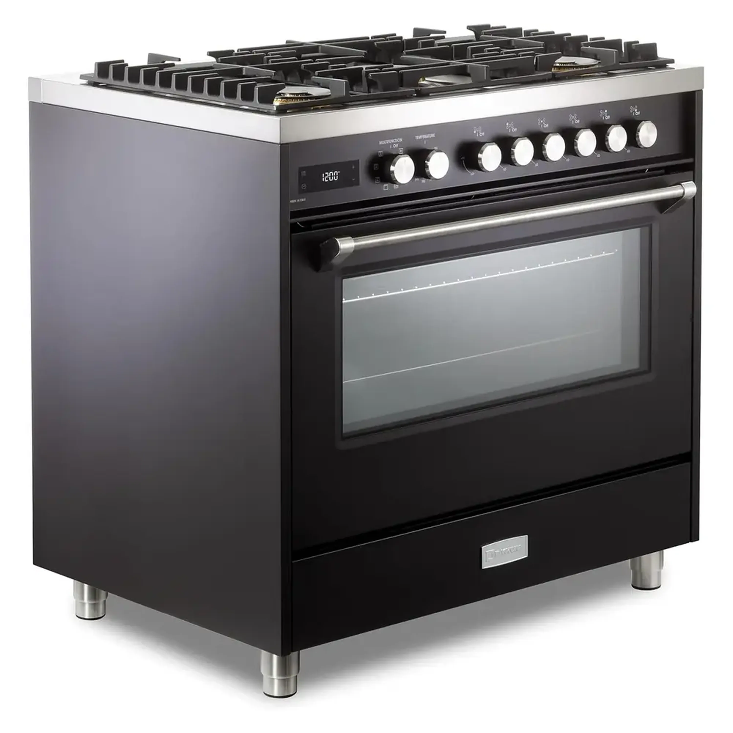 Verona Ultima 36-Inch Dual Fuel Range with 5 Sealed Burners in Matte Black (VUFSGE365E) - Image 3