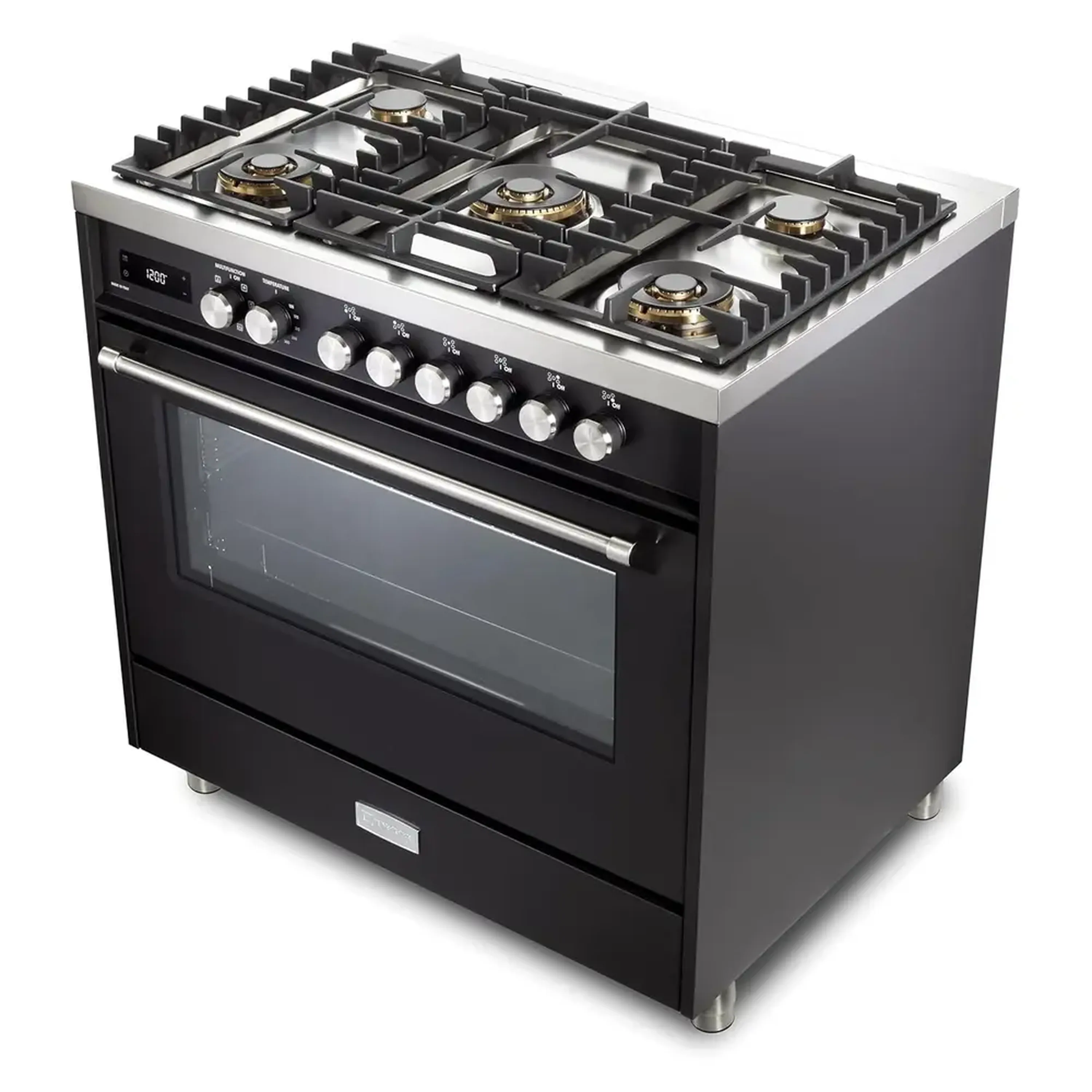 Verona Ultima 36-Inch Dual Fuel Range with 5 Sealed Burners in Matte Black (VUFSGE365E) - Image 5