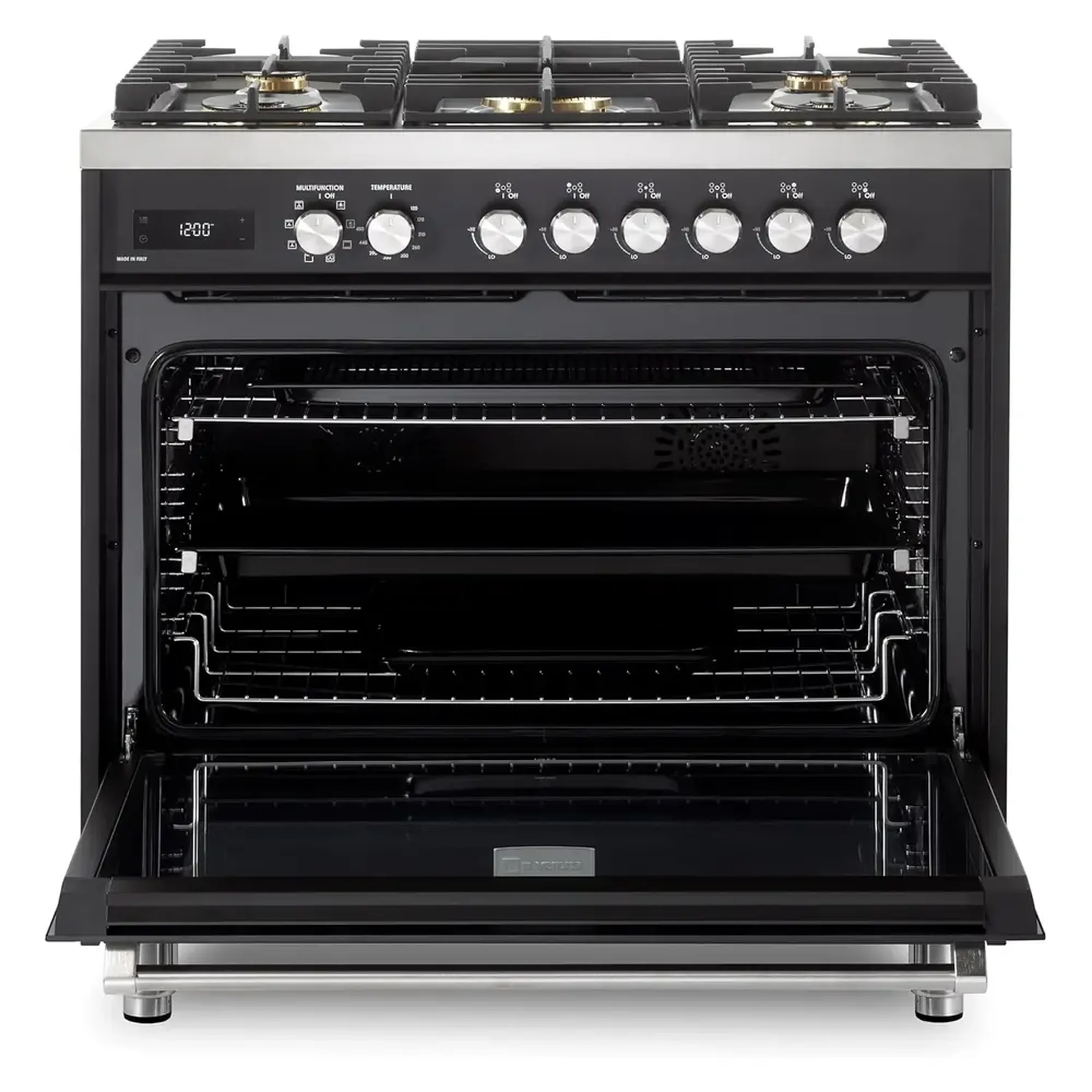 Verona Ultima 36-Inch Dual Fuel Range with 5 Sealed Burners in Matte Black (VUFSGE365E) - Image 6