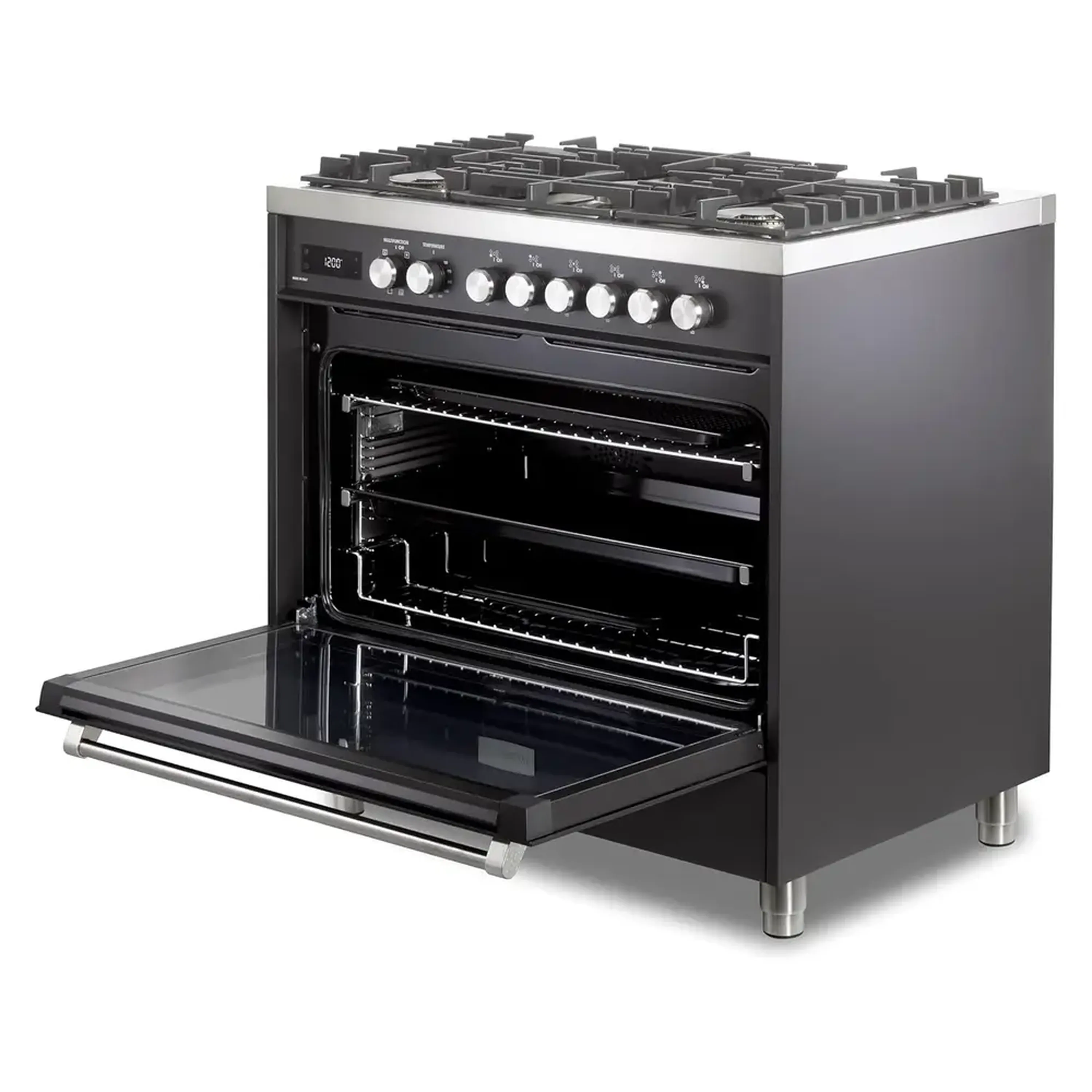 Verona Ultima 36-Inch Dual Fuel Range with 5 Sealed Burners in Matte Black (VUFSGE365E) - Image 8