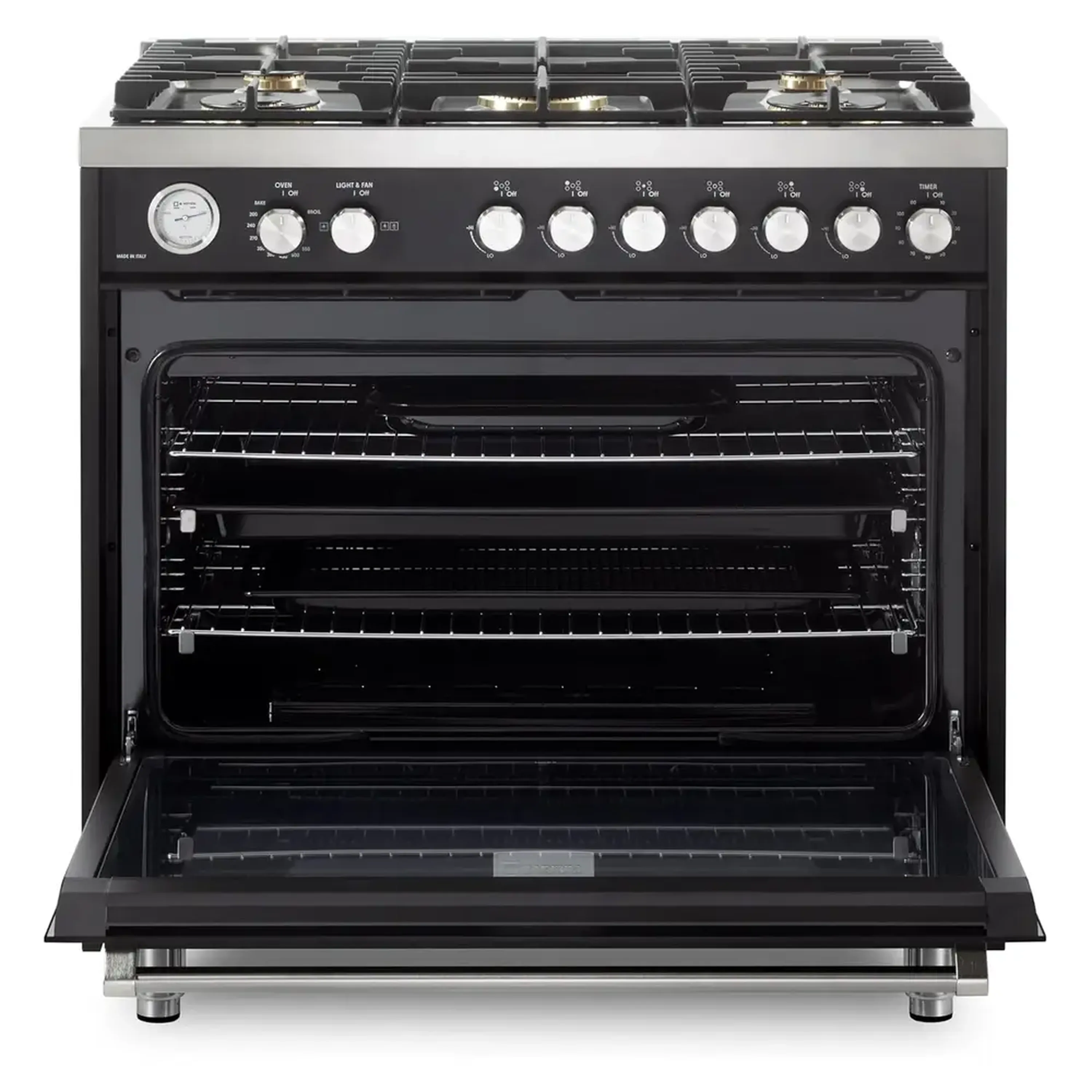 Verona Ultima 36-Inch Gas Range with 5 Sealed Burners in Matte Black (VUFSGG365E) - Image 6