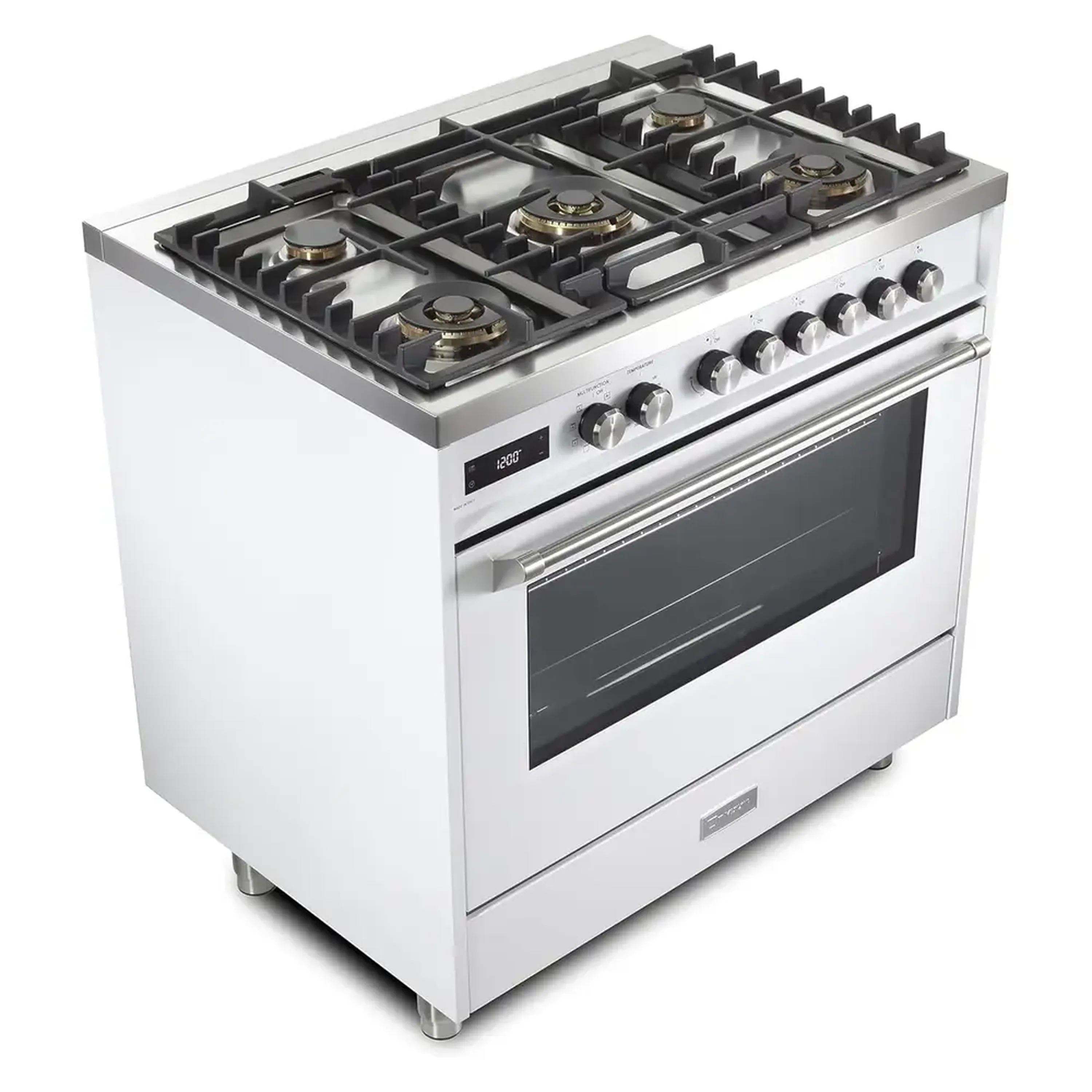 Verona Ultima 36-Inch Dual Fuel Range with 5 Sealed Burners in White (VUFSGE365W) - Image 3