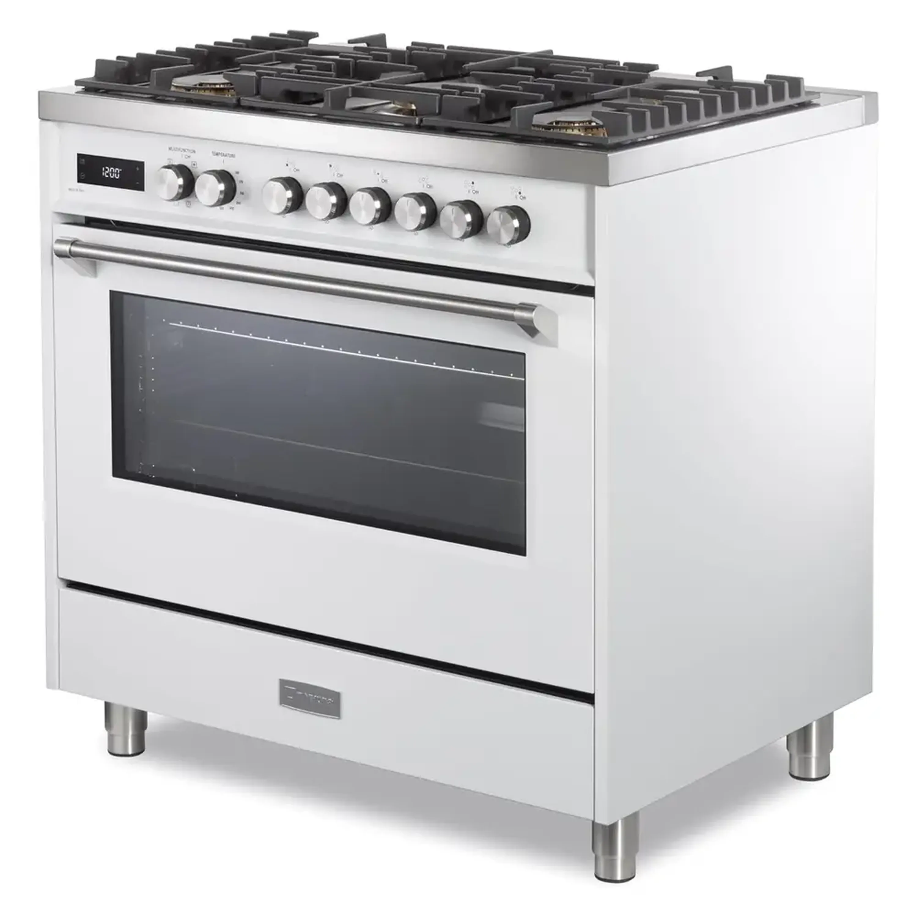 Verona Ultima 36-Inch Dual Fuel Range with 5 Sealed Burners in White (VUFSGE365W) - Image 4