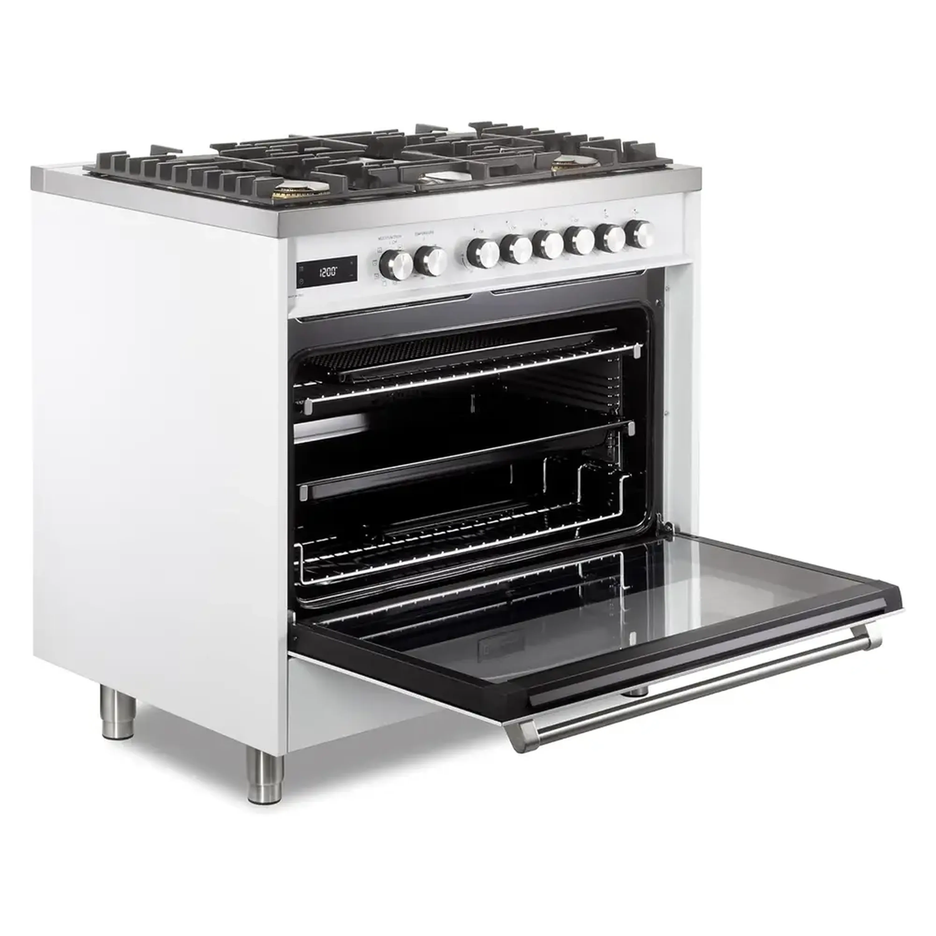 Verona Ultima 36-Inch Dual Fuel Range with 5 Sealed Burners in White (VUFSGE365W) - Image 6