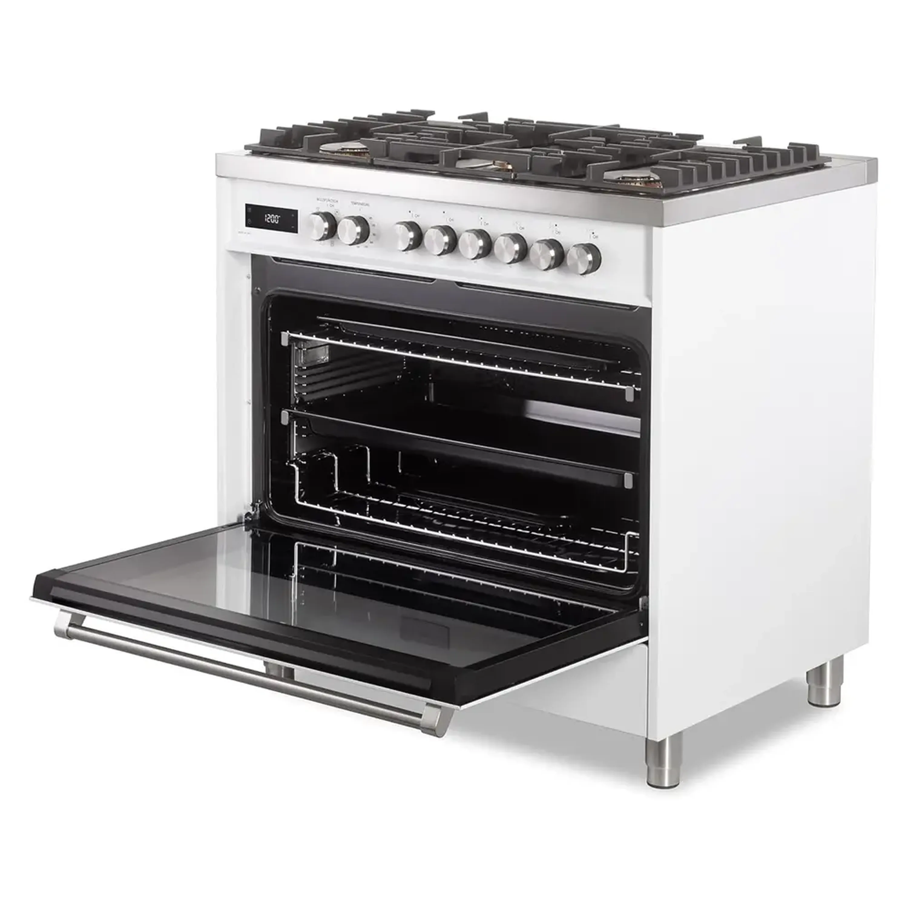 Verona Ultima 36-Inch Dual Fuel Range with 5 Sealed Burners in White (VUFSGE365W) - Image 7