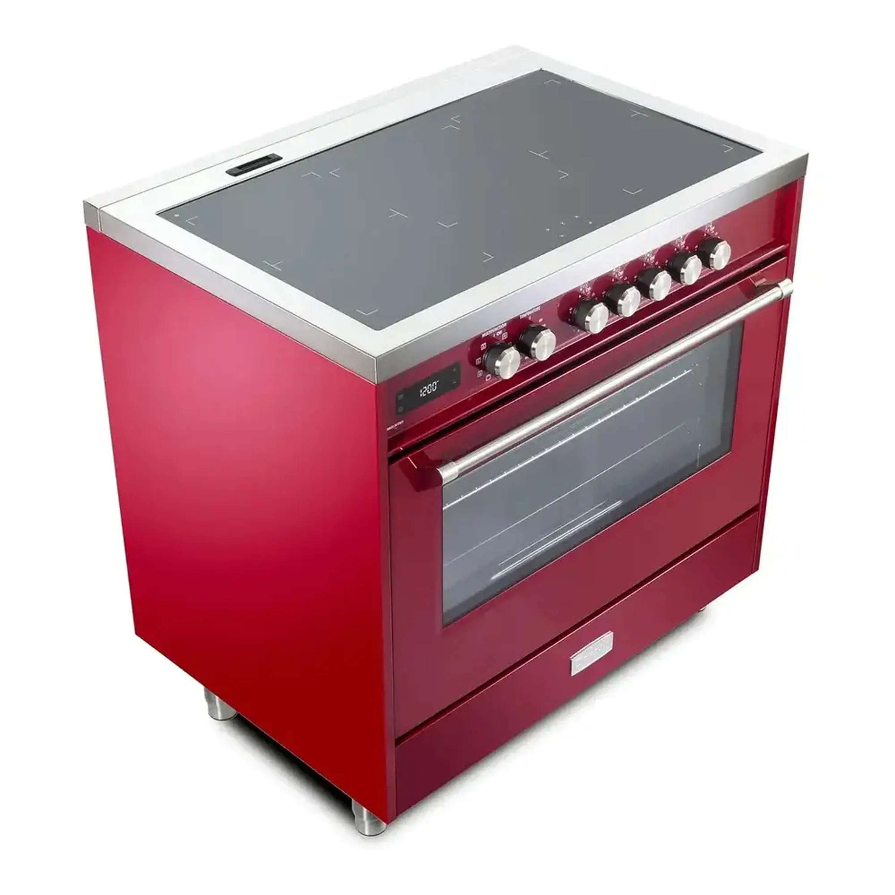 Verona Ultima 36-Inch Induction Range with 5 Element Burners in Burgundy (VUFSIE365BU) - Image 3