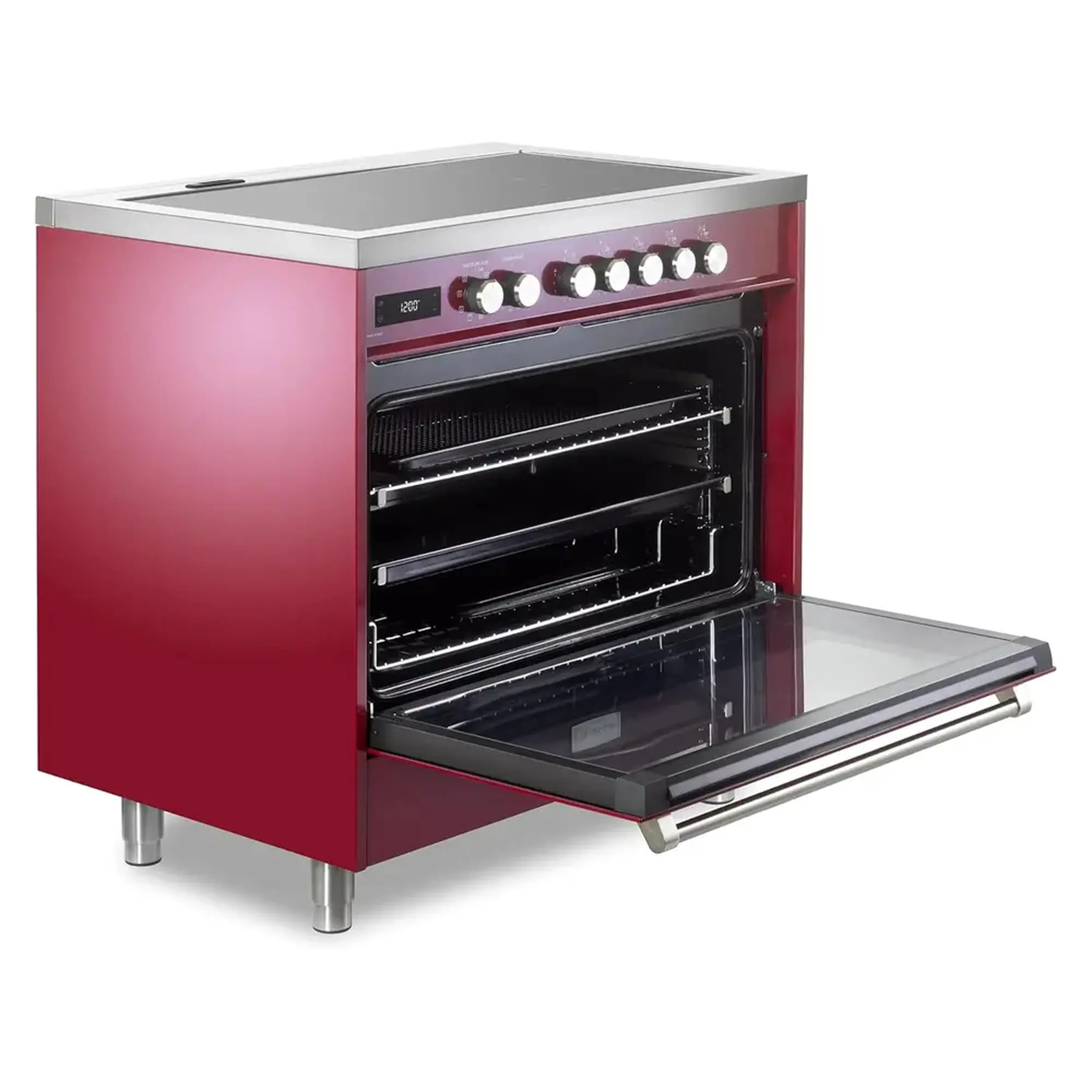 Verona Ultima 36-Inch Induction Range with 5 Element Burners in Burgundy (VUFSIE365BU) - Image 4
