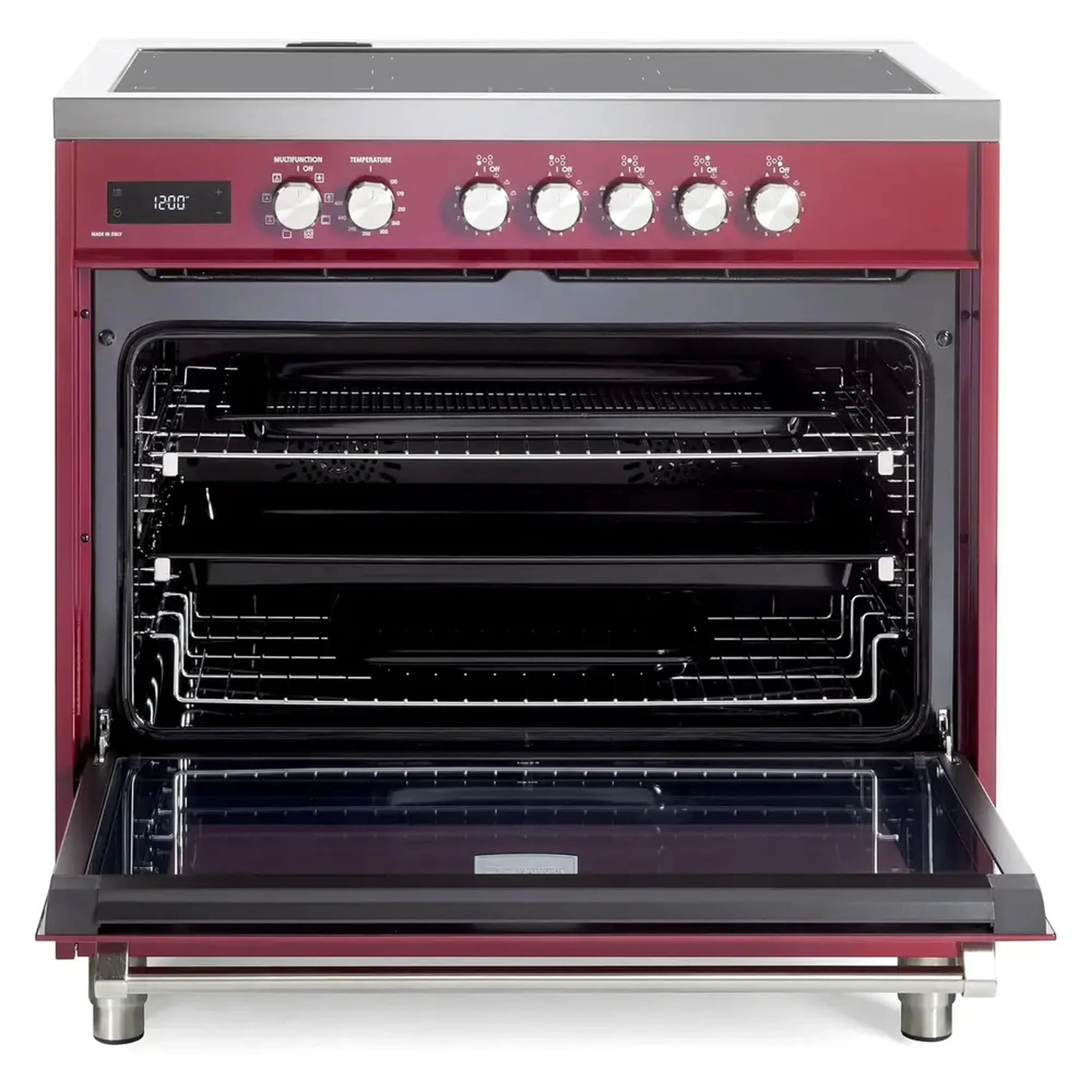 Verona Ultima 36-Inch Induction Range with 5 Element Burners in Burgundy (VUFSIE365BU) - Image 5