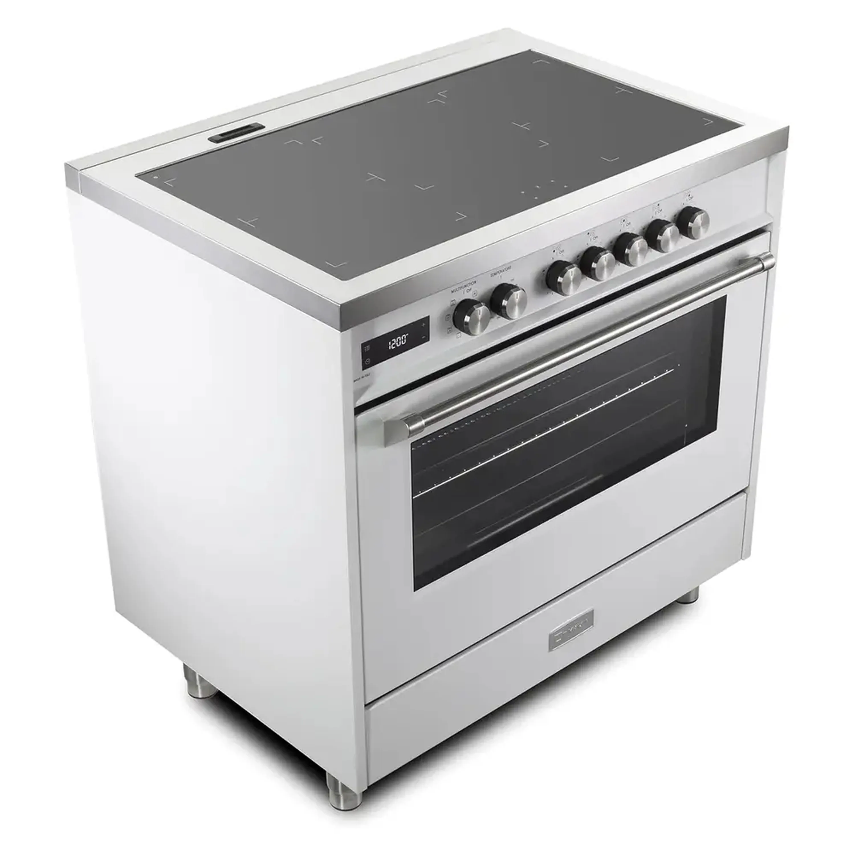 Verona Ultima 36-Inch Induction Range with 5 Element Burners in White with Stainless Steel Trim (VUFSIE365W) - Image 3