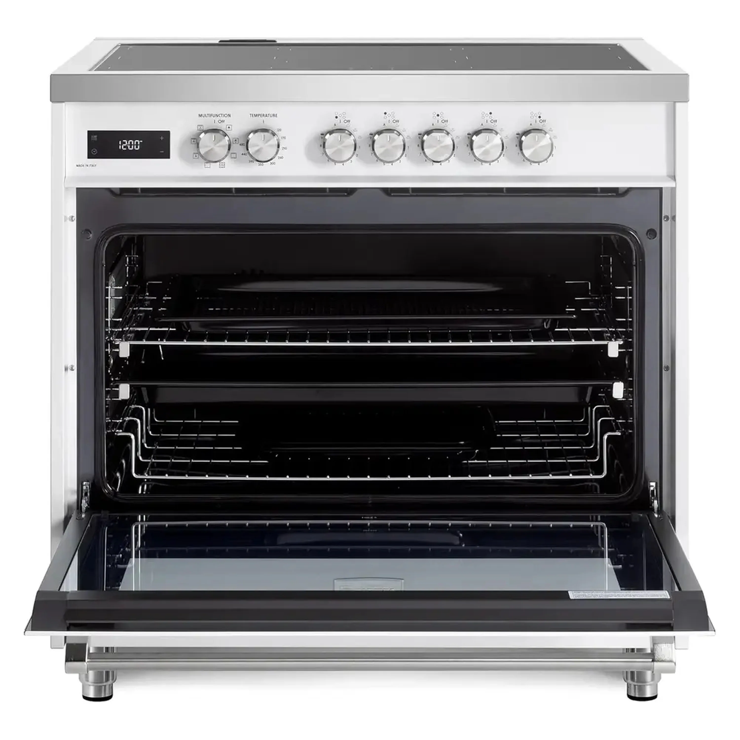 Verona Ultima 36-Inch Induction Range with 5 Element Burners in White with Stainless Steel Trim (VUFSIE365W) - Image 5