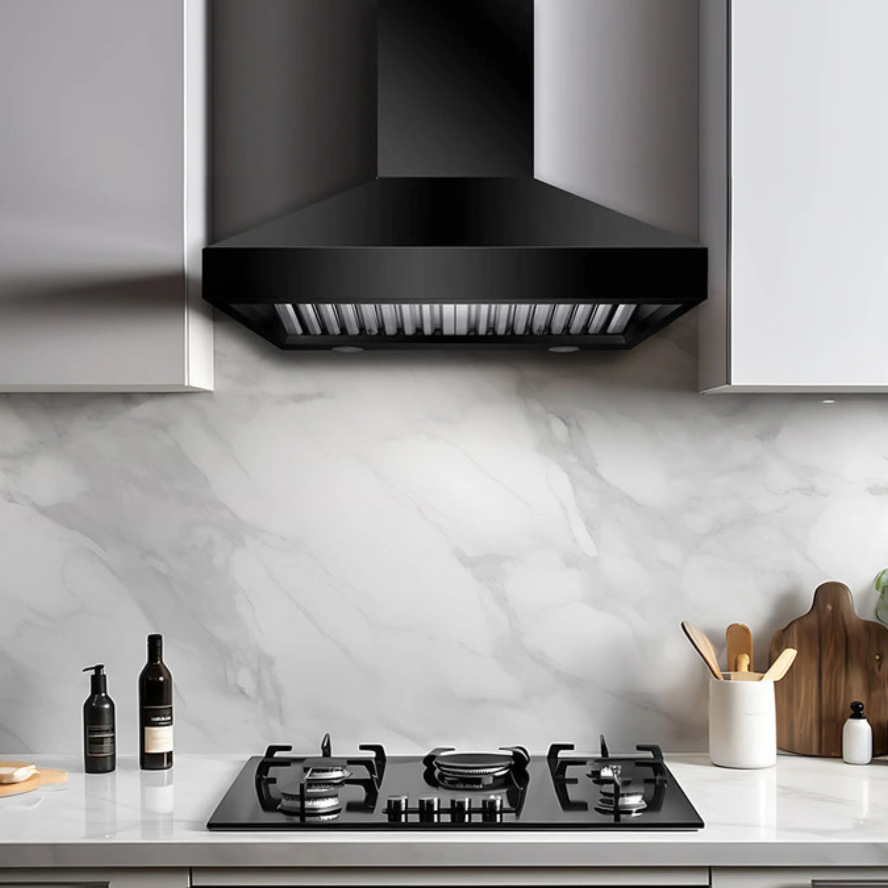 Victory 30-Inch 750 CFM Wall Mount Black Range Hood (Twister-Bk-30) - Image 2