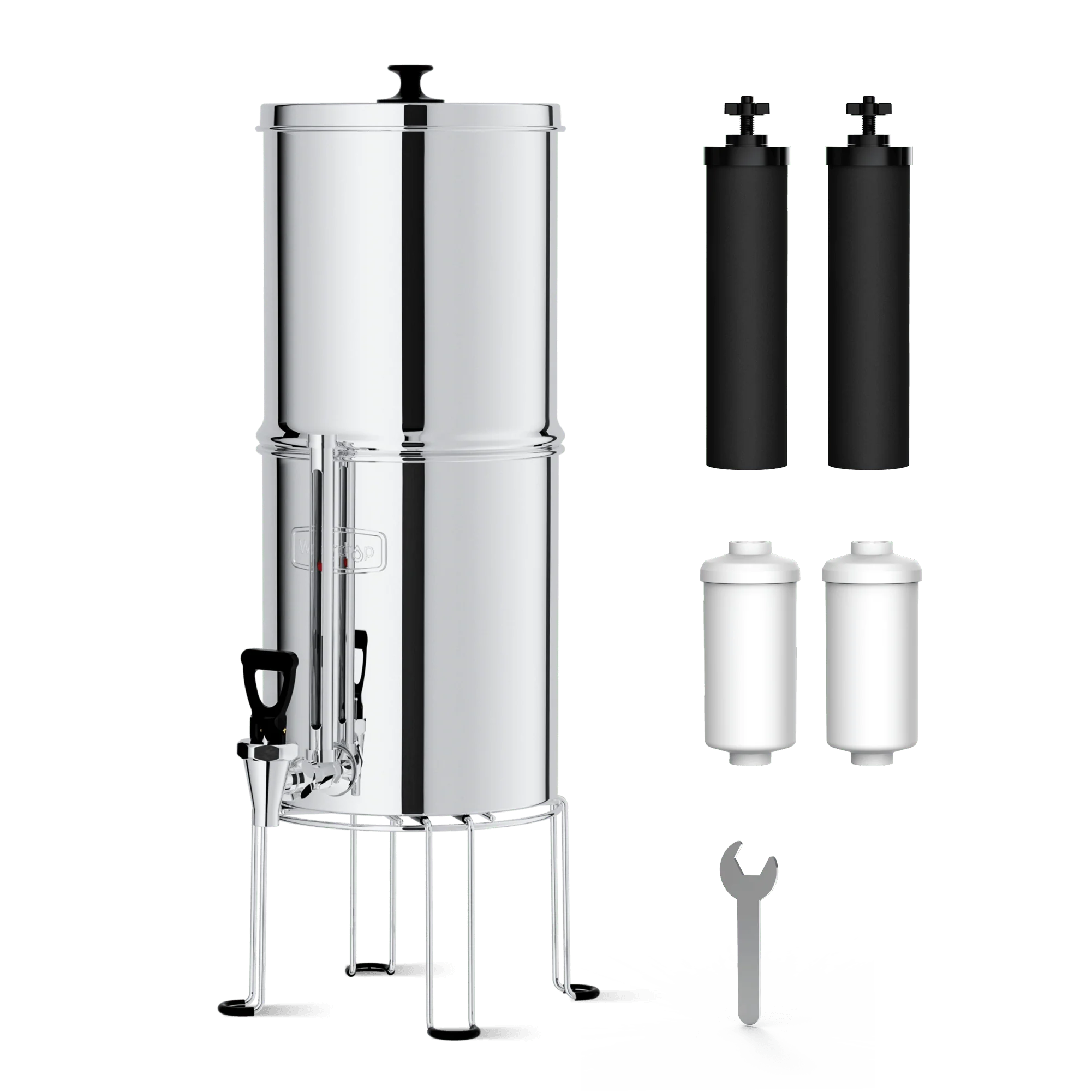 Waterdrop Gravity-fed Water Filter System, NSF/ANSI 42&372 Standard, 2.25G Stainless-Steel System with 2 Filters, Sight Glass Spigot and Stand, Reduces Chlorine and Lead-King Tank Series - Image 2
