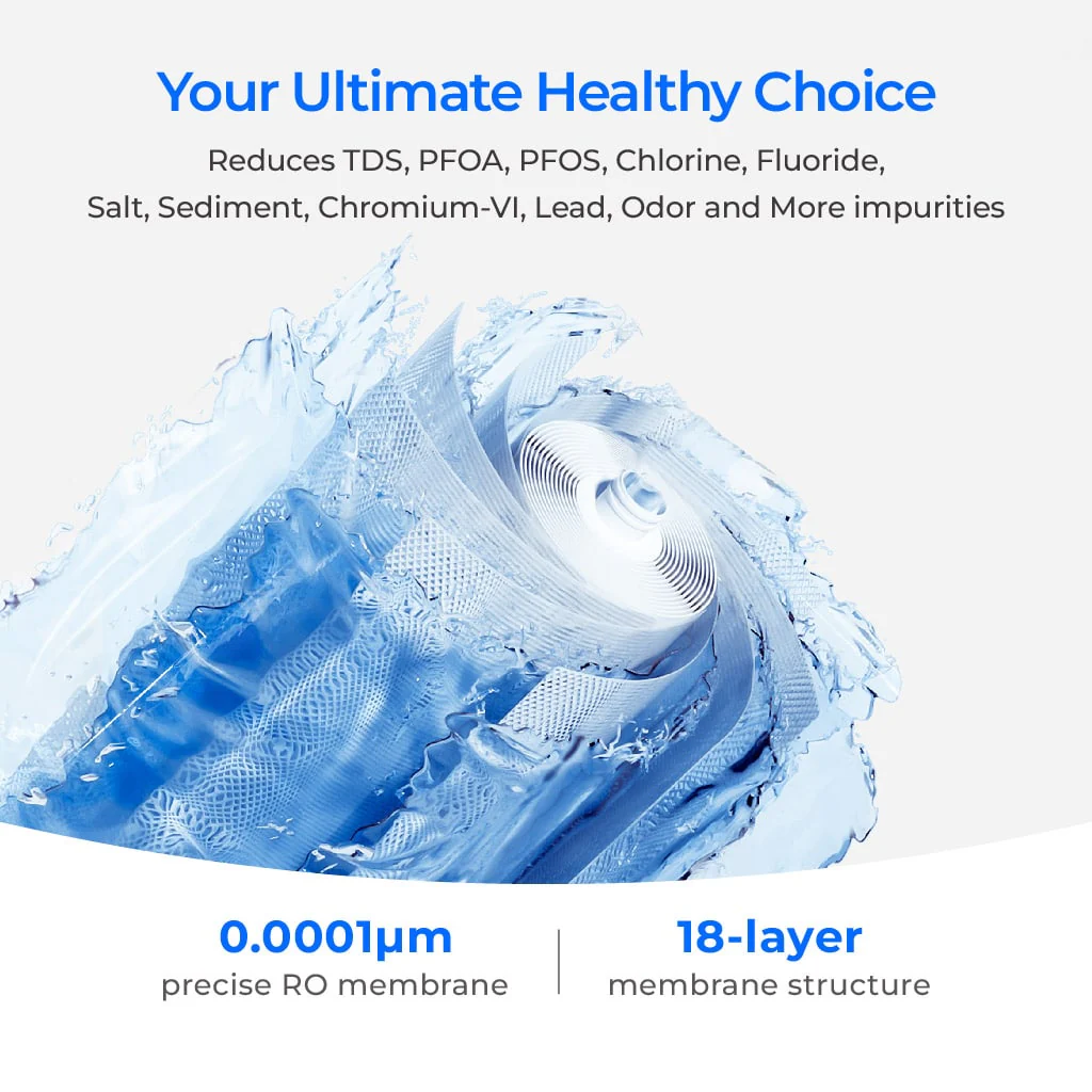 Waterdrop Master X14 Undersink Reverse Osmosis System - Remineralized and Alkaline Water Purifier, Advanced 11-stage RO Filtration Reduces TDS, Chlorine, Fluoride, Arsenic, With Smart Digital Faucet - Image 8