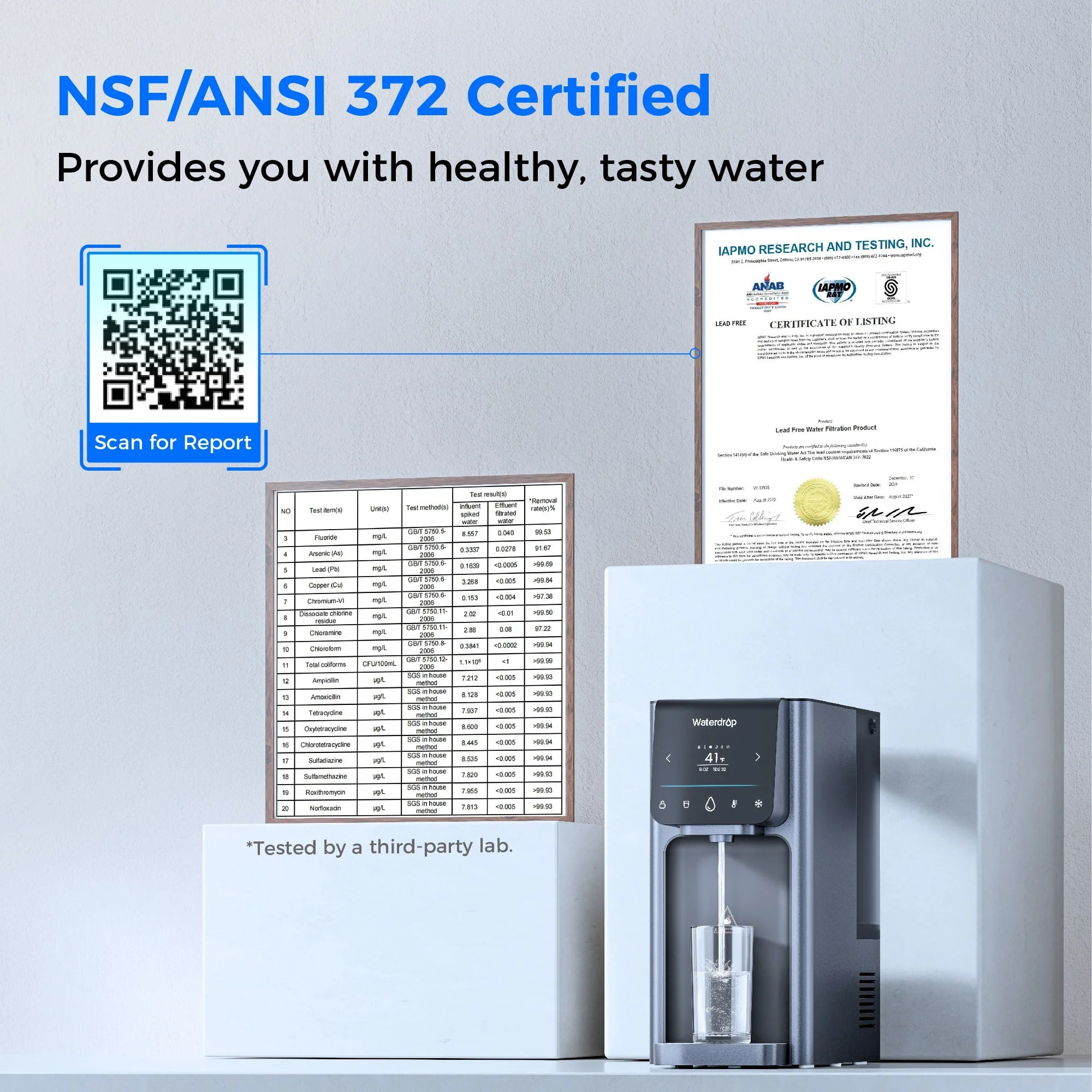 Waterdrop Countertop Reverse Osmosis System, NSF/ANSI 58 & 372 Certified, 7 Stage Filtration, Hot Cold Water Dispenser, RO System with 6 Temperature & 5 Volume Options, BPA Free (WD-A1) - Image 10