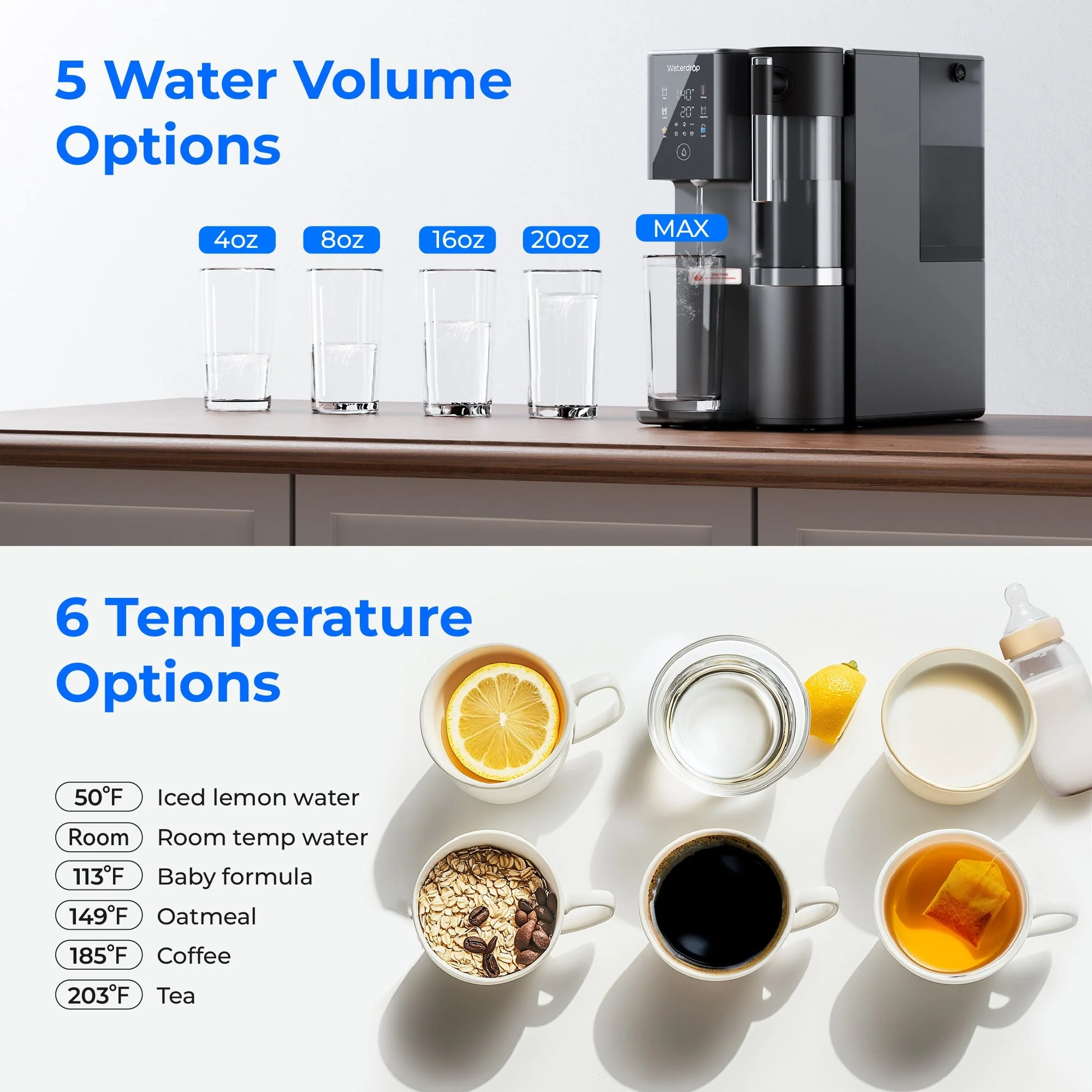 Waterdrop Countertop Reverse Osmosis System, Hot and Cold RO Reverse Osmosis System (WD-A2) - Image 4