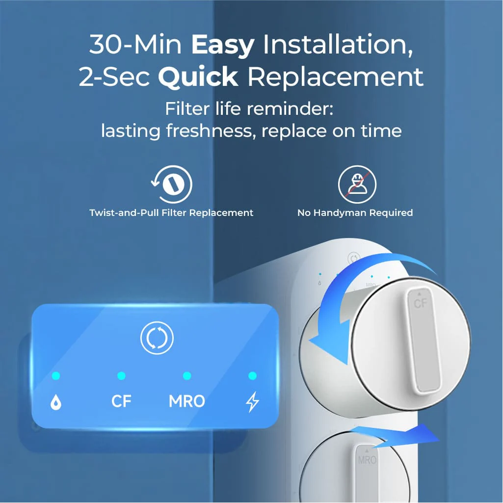Waterdrop Reverse Osmosis System, 600 GPD Tankless RO Water Filter System, Under Sink RO System, 7 Stage Filtration, 2:1 Pure to Drain, Reduce TDS, FCC Listed, USA Tech (WD-G2P600-W) - Image 7