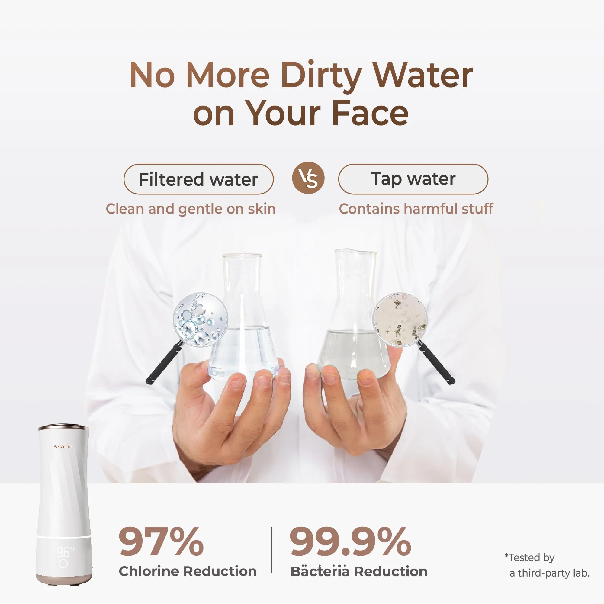 Waterdrop Skincare Filter, Bathroom Sink Filter Water Faucet for Skin, Countertop Water Filter, SGS Certified, Reduce 99% Chlorine, Nanoscale Deep Clean, Hydrate Deeply (WD-BFC1-CF20) - Image 3