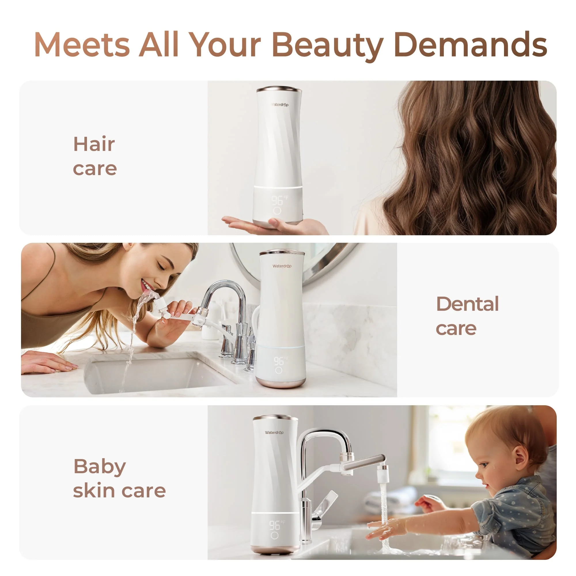 Waterdrop Skincare Filter, Bathroom Sink Filter Water Faucet for Skin, Countertop Water Filter, SGS Certified, Reduce 99% Chlorine, Nanoscale Deep Clean, Hydrate Deeply (WD-BFC1-CF20) - Image 8