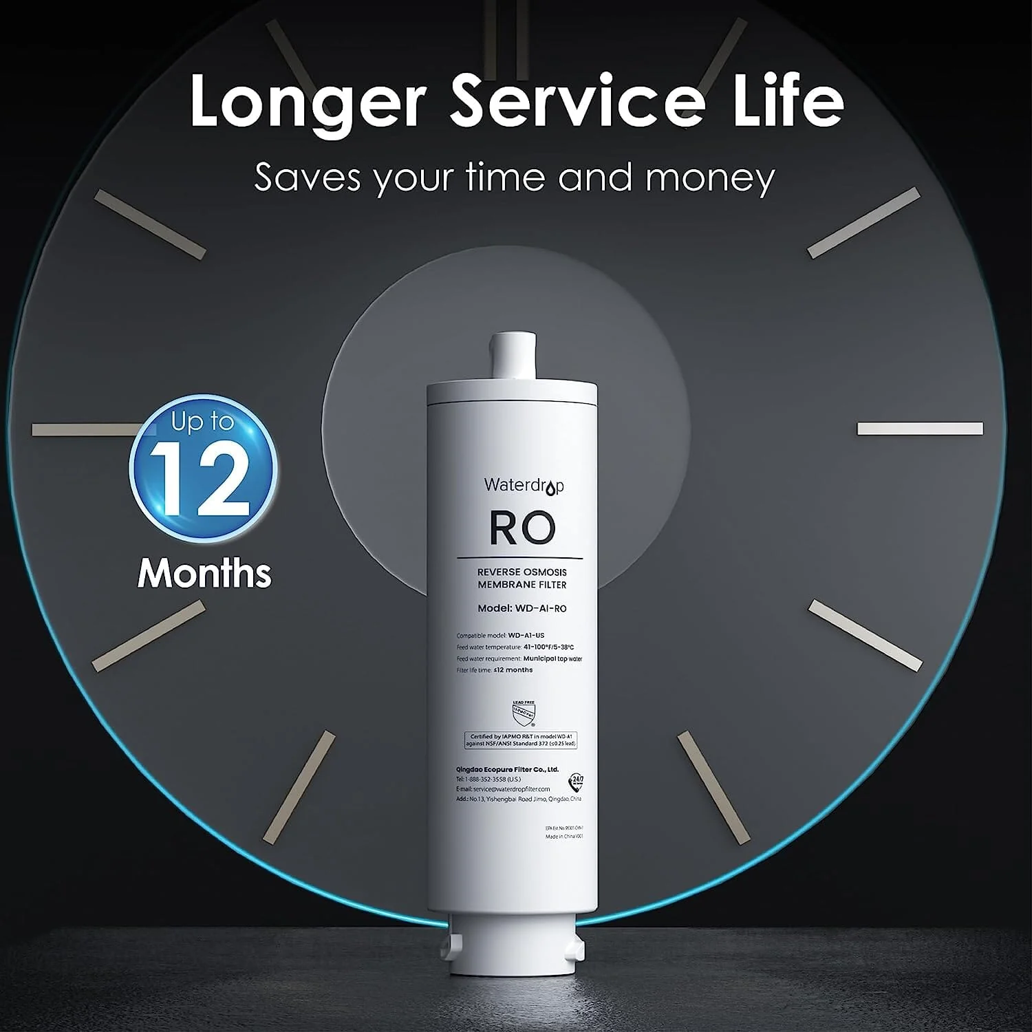 Waterdrop Filter, Replacement for WD-A1 Reverse Osmosis Hot Cold water Dispenser, 12-month Lifetime (WD-A1-RO) - Image 6