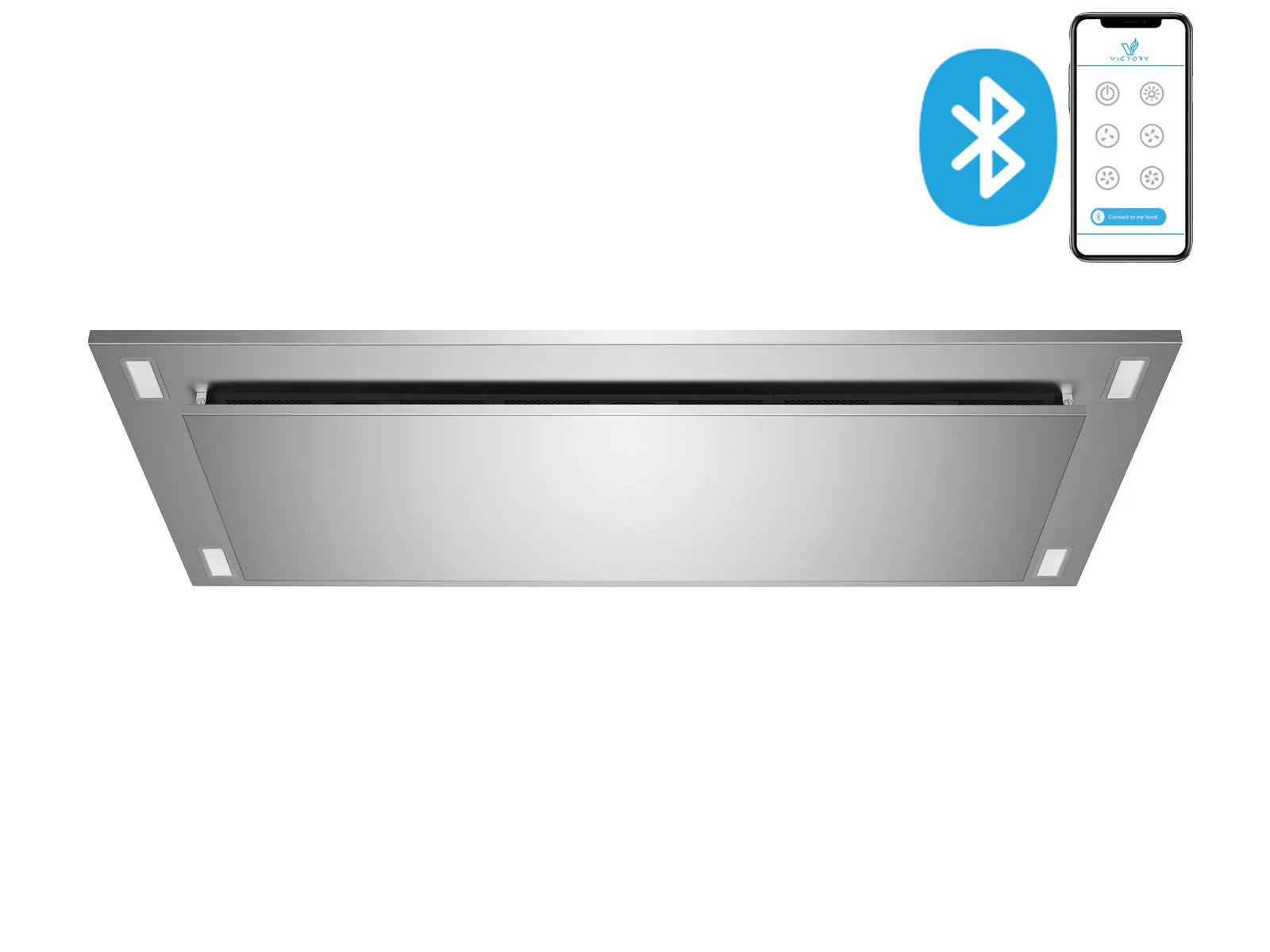 Victory Sunset 38.5-Inch 600 CFM Wireless Flush Ceiling Range Hood in Matte Black (Sunset-B-BK) - Image 2