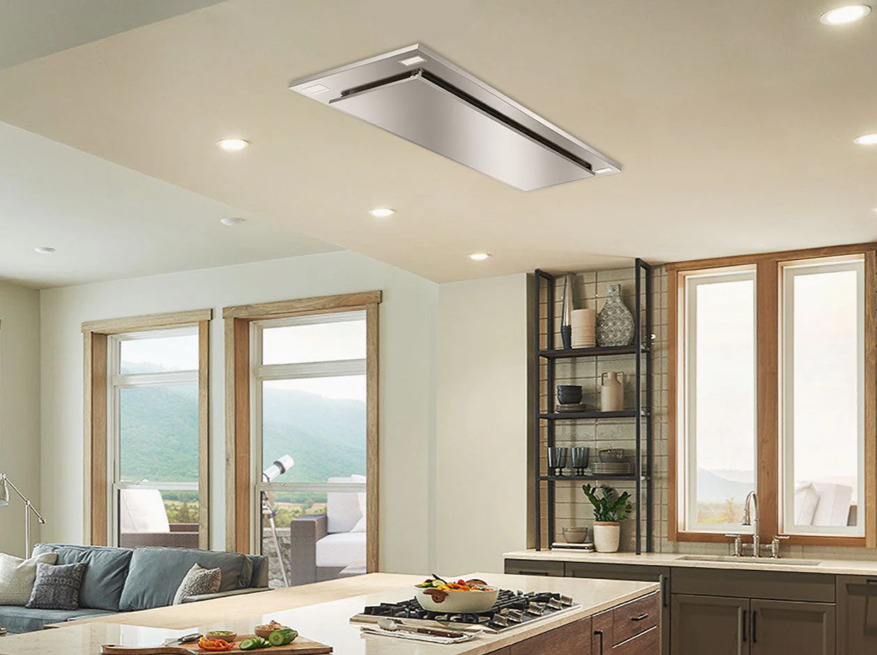 Victory Sunset 38.5-Inch 600 CFM WIRELESS Flush Ceiling Range Hood in Stainless Steel (Sunset-B) - Image 7