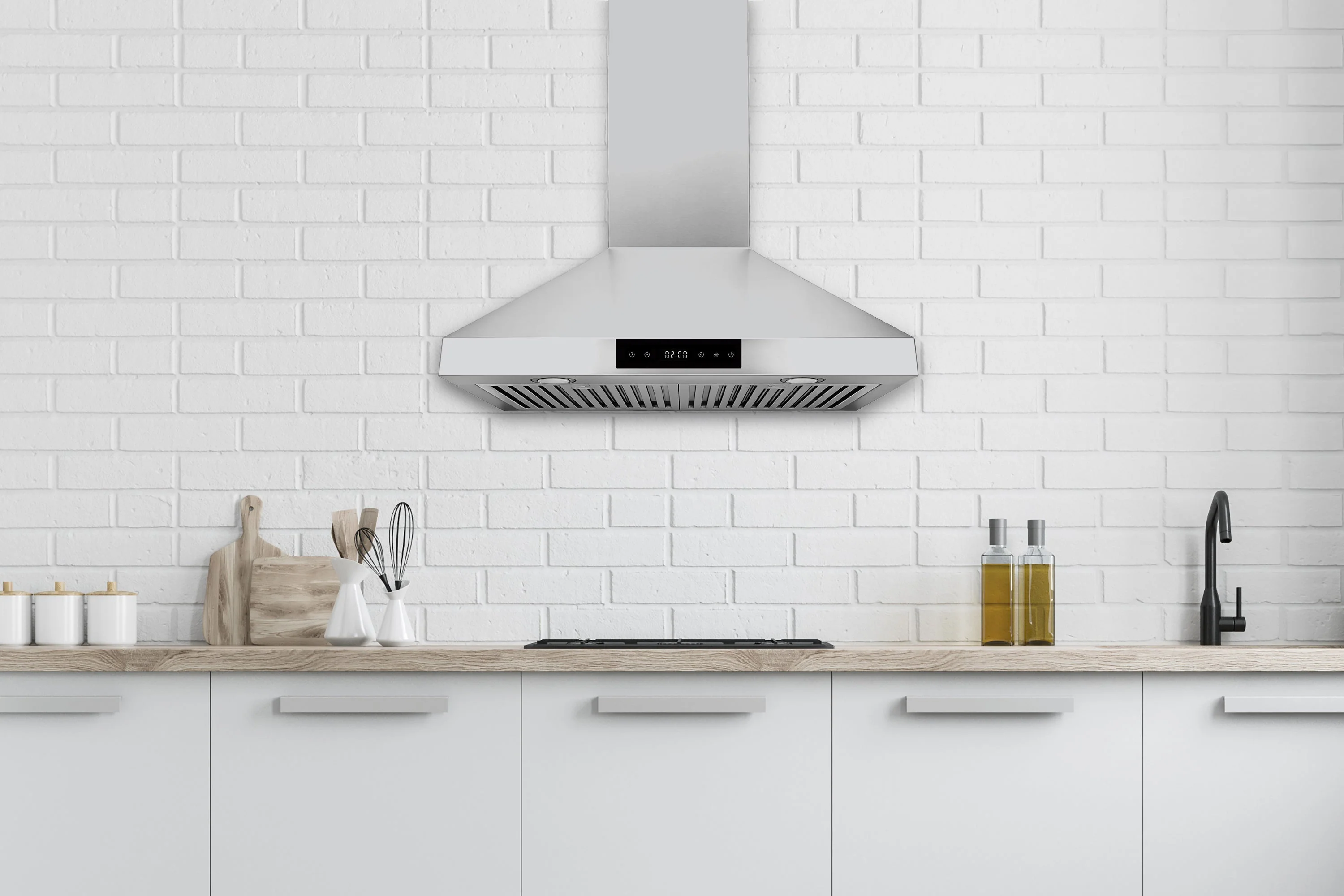 Hauslane Wall Mount Touch Control Range Hood with Stainless Steel Filters in Stainless Steel (WM-538SS) - Image 7