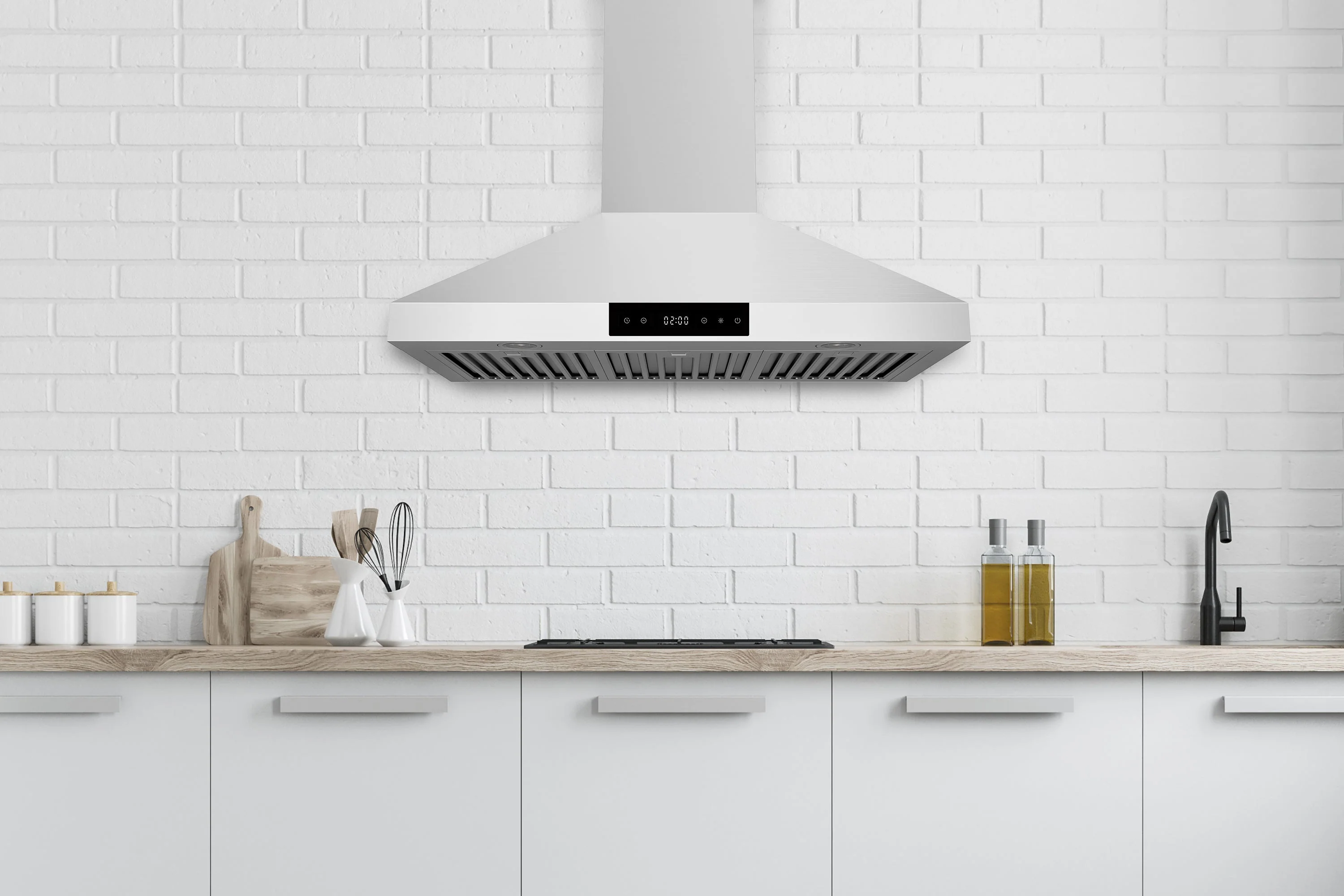 Hauslane Wall Mount Touch Control Range Hood with Stainless Steel Filters in Stainless Steel (WM-538SS) - Image 8