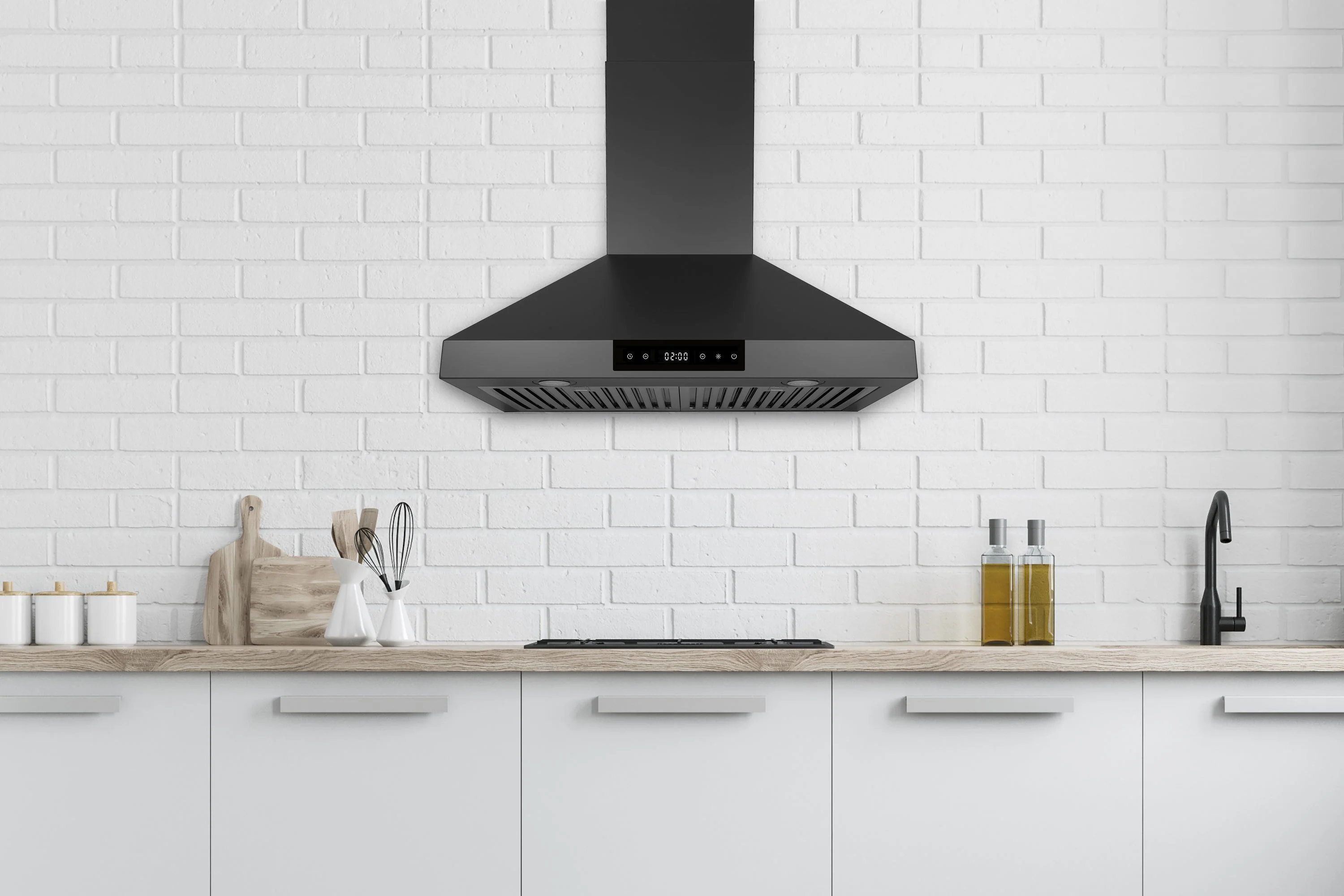 Hauslane Wall Mount Touch Control Range Hood with Stainless Steel Filters in Stainless Steel (WM-538SS) - Image 9