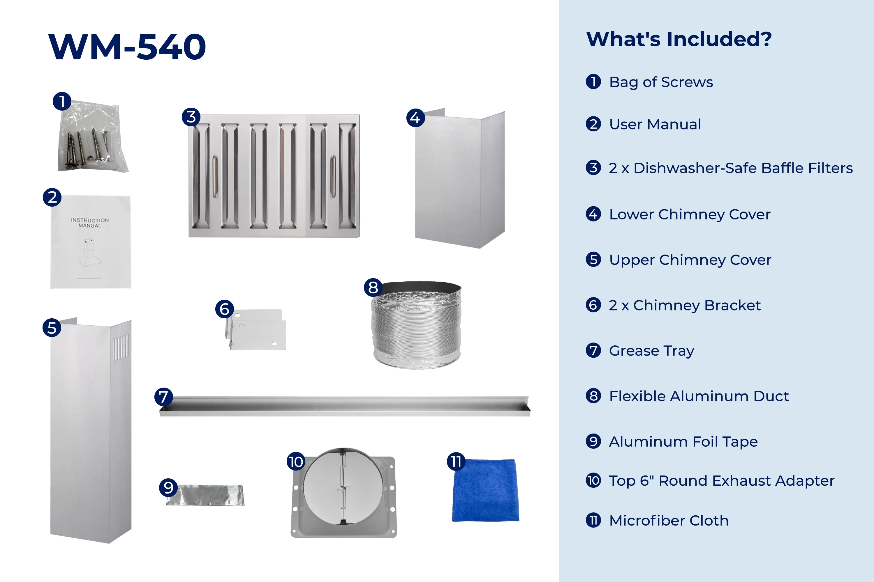 Hauslane 30-Inch 500 CFM Convertible Wall Mount Range Hood in Stainless Steel (WM-540SS-30) - Image 8