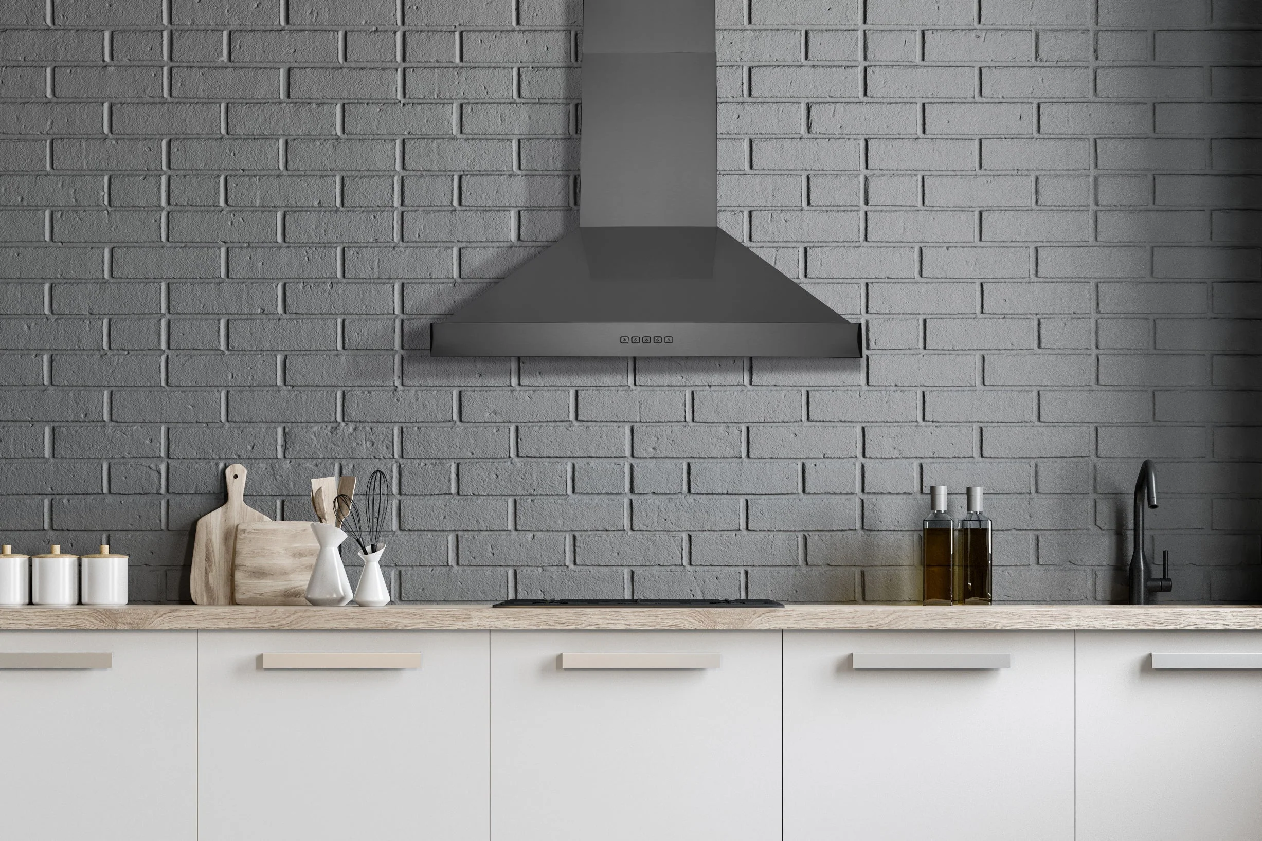 Hauslane 30-Inch Wall Mount Range Hood with Stainless Steel Filters in Black Stainless Steel (WM-590BSS-30) - Image 2