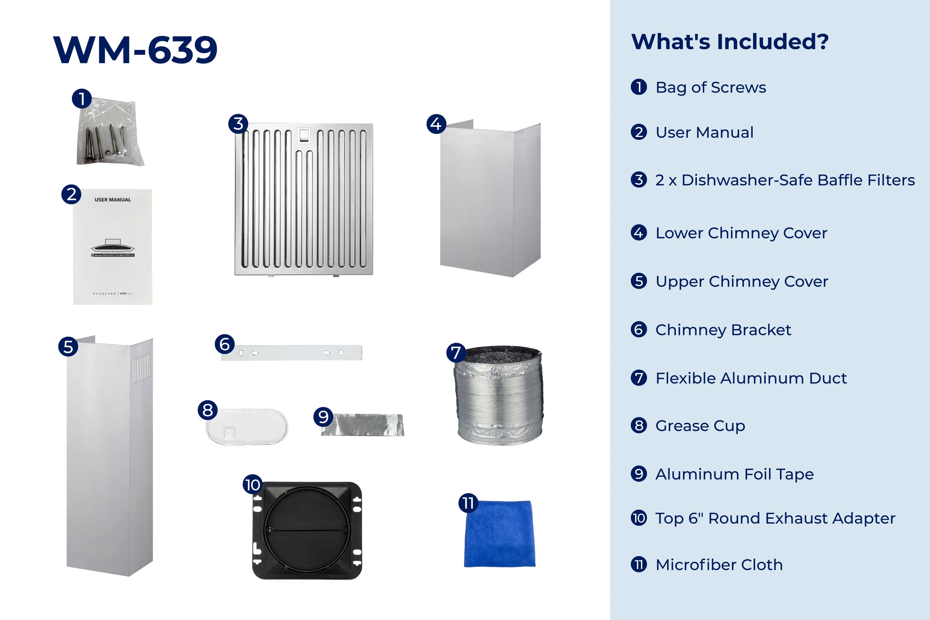 Hauslane 450 CFM Wall Mount Touch Control Range Hood with Tempered Glass in Stainless Steel (WM-639SS) - Image 8