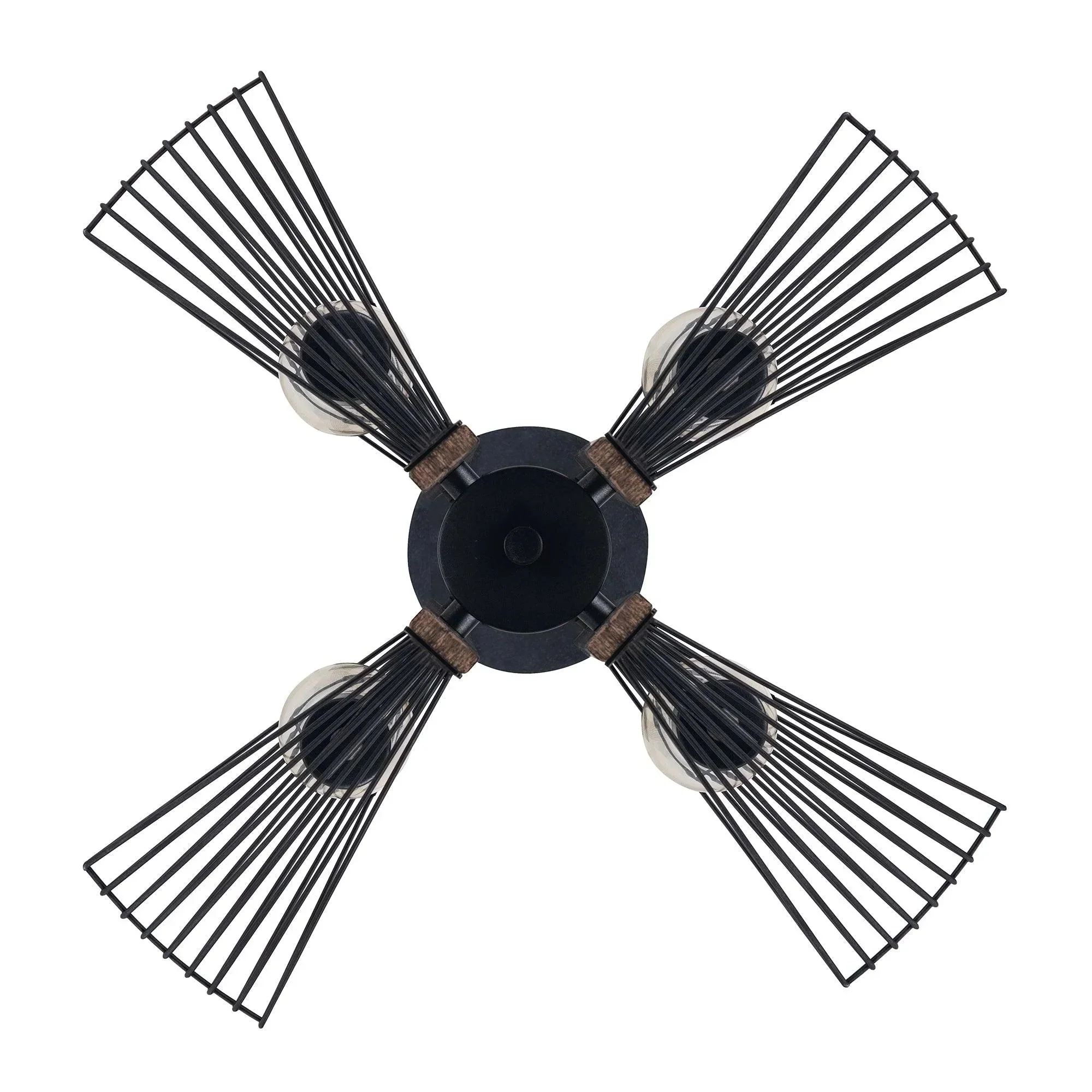 Parrot Uncle Zenith 4-Light Black & Wood Dimmable Island Pendant Light (ZE104BLK) - Image 7