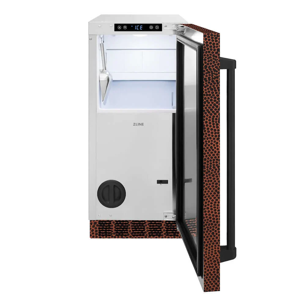 ZLINE 15-inch Touchstone Gourmet Ice Maker with Drain Pump and Hand Hammered Copper Door (IGMD-HH-15) - Image 2