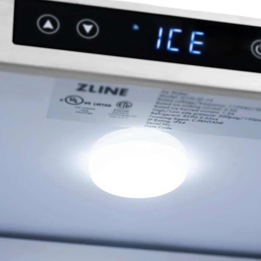 ZLINE 15-inch Touchstone Gourmet Ice Maker with Drain Pump and Hand Hammered Copper Door (IGMD-HH-15) - Image 5