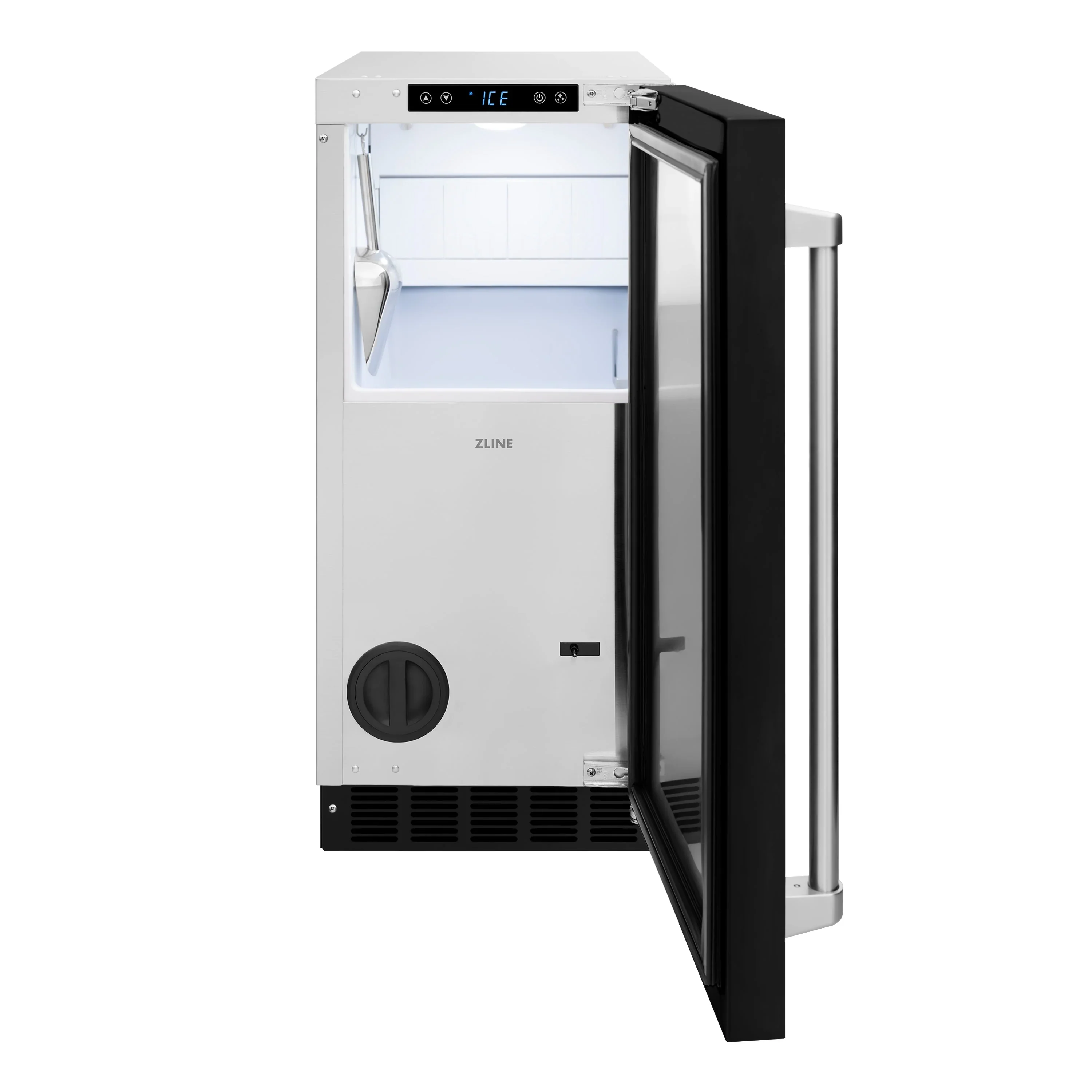ZLINE 15-Inch Touchstone Gourmet Ice Maker with Drain Pump in Black Matte (IGMD-BLM-15) - Image 4