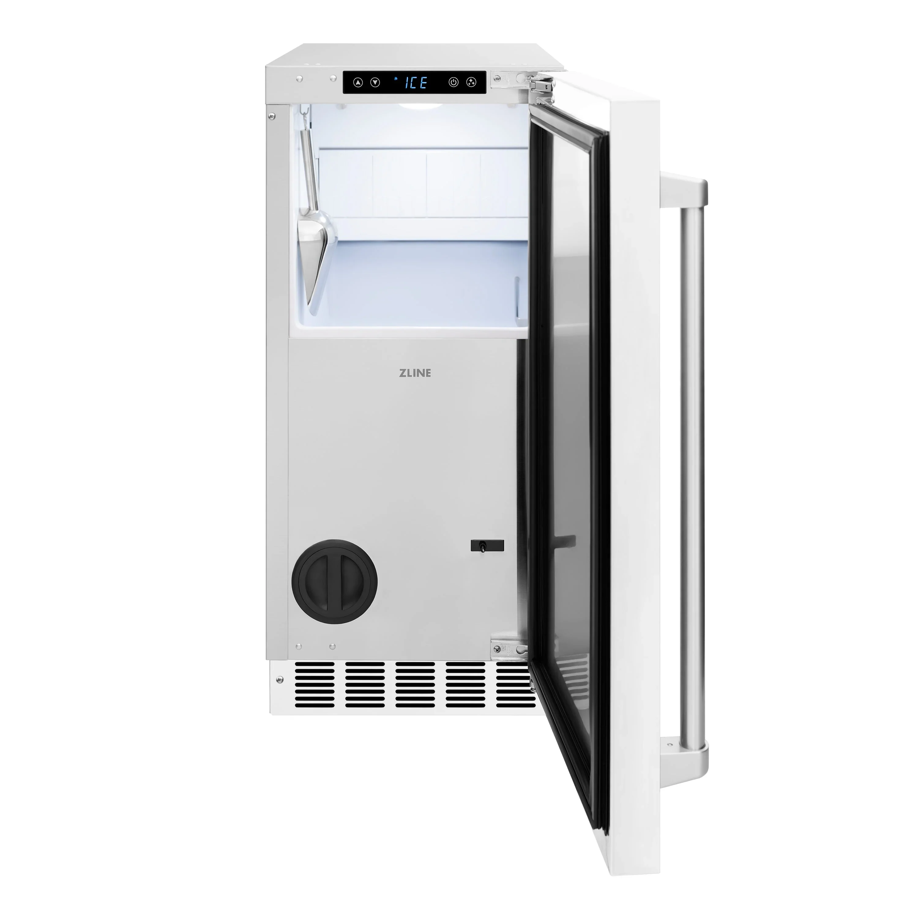 ZLINE 15-Inch Touchstone Gourmet Ice Maker with Drain Pump in White Matte (IGMD-WM-15) - Image 4